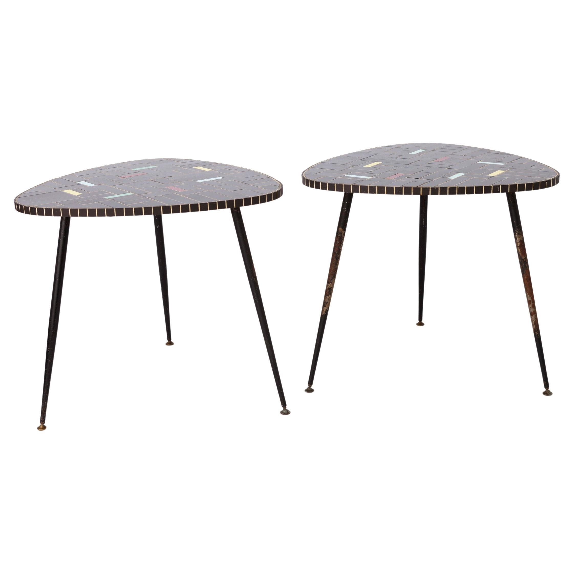 2 Rockabilly Vintage Beistelltische 1960er Jahre