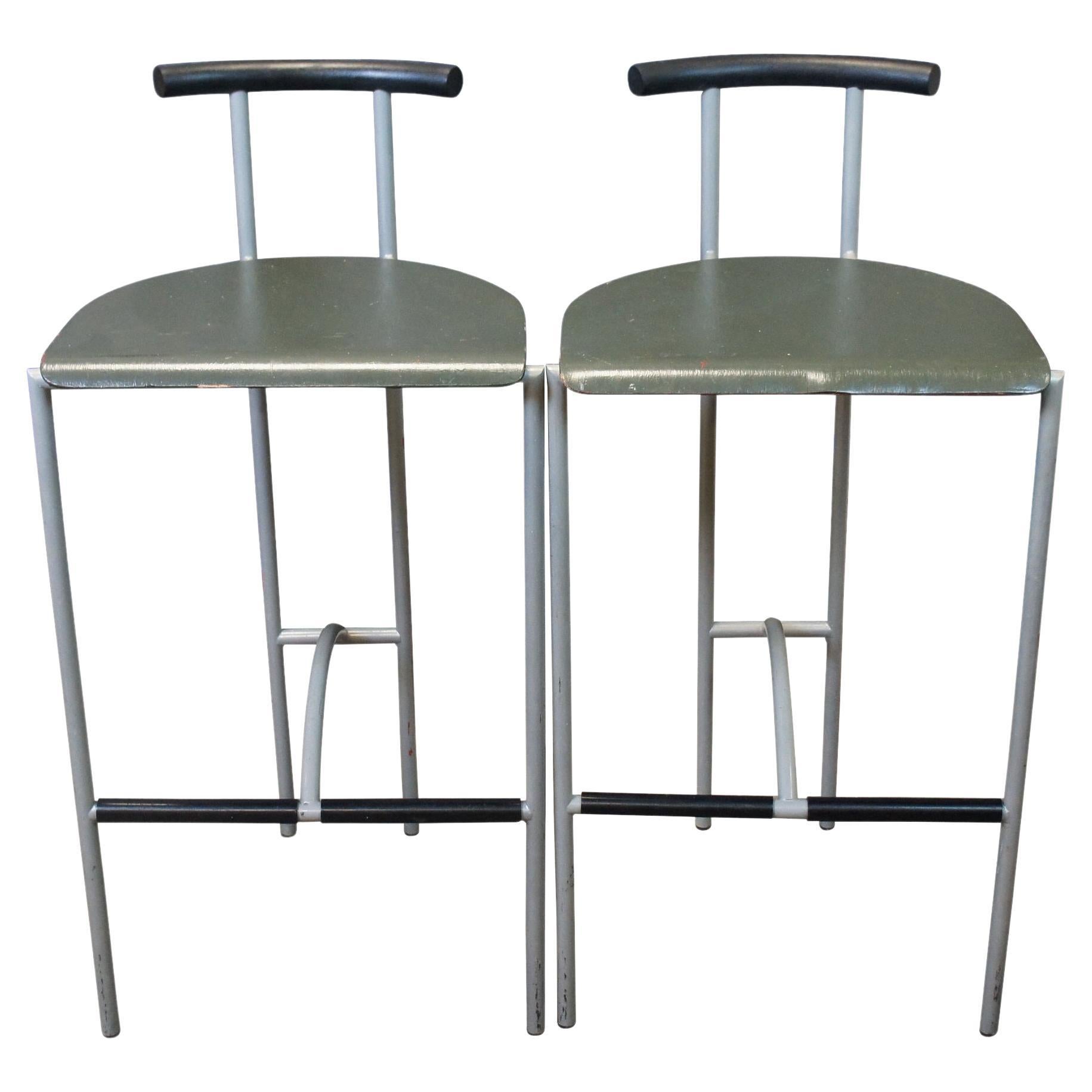 2 Rodney Kinsman for Bieffeplast Italian Postmodern Tokyo Bar Counter Stools 35"