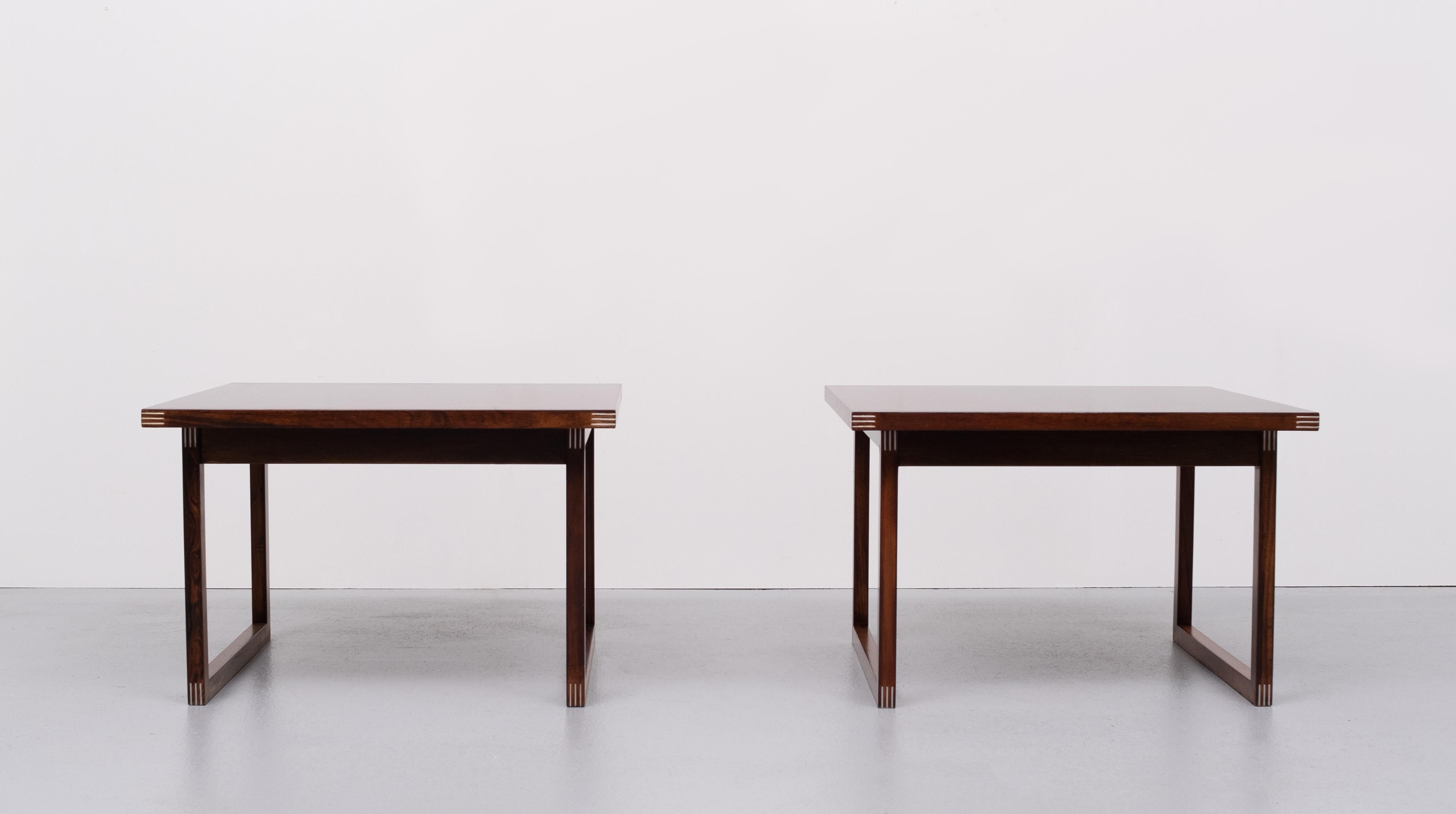 2 wooden Tables by Rud Thygesen for Heltborg Mobler, 1960s, Denmark 4