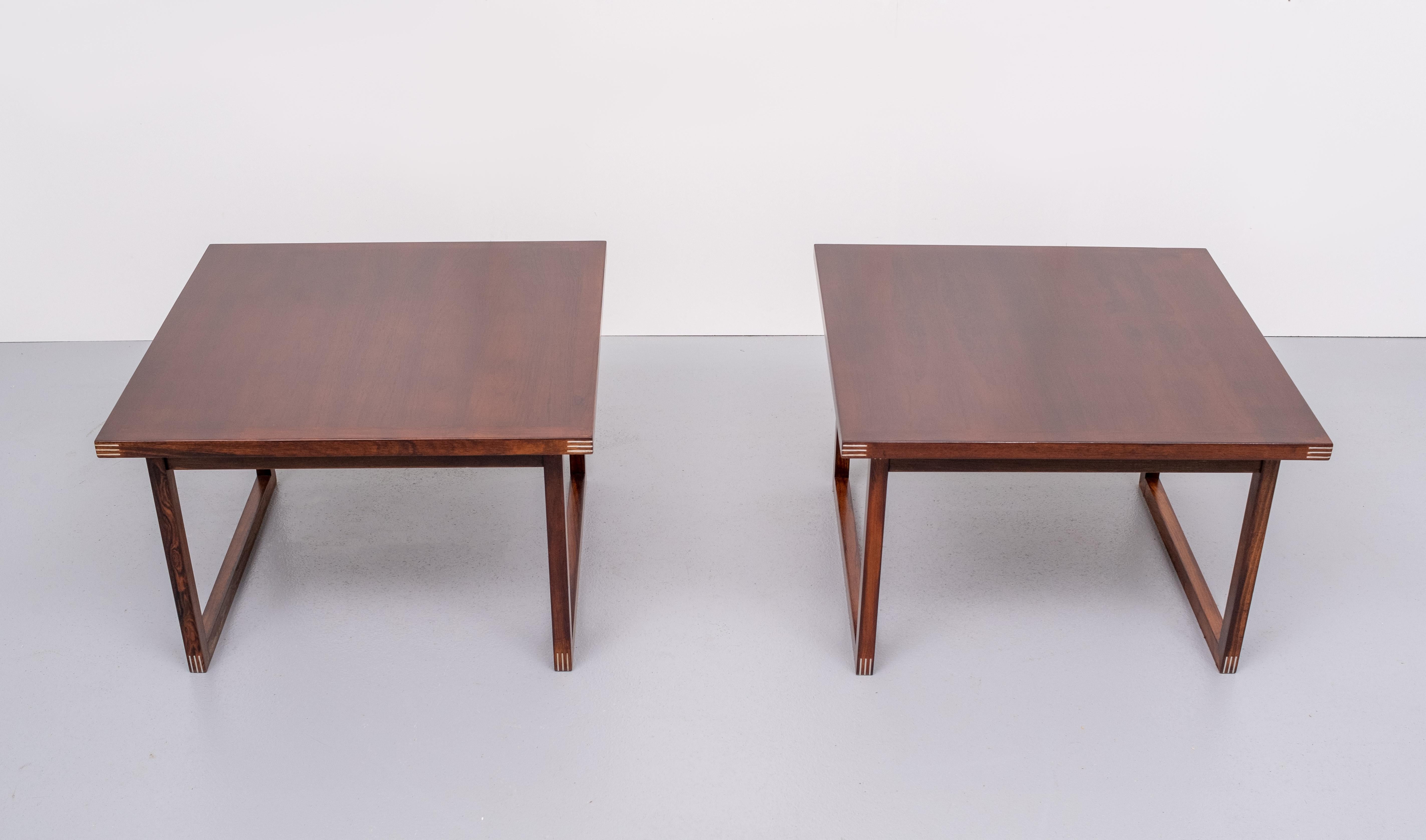 Mid-Century Modern 2 wooden Tables by Rud Thygesen for Heltborg Mobler, 1960s, Denmark