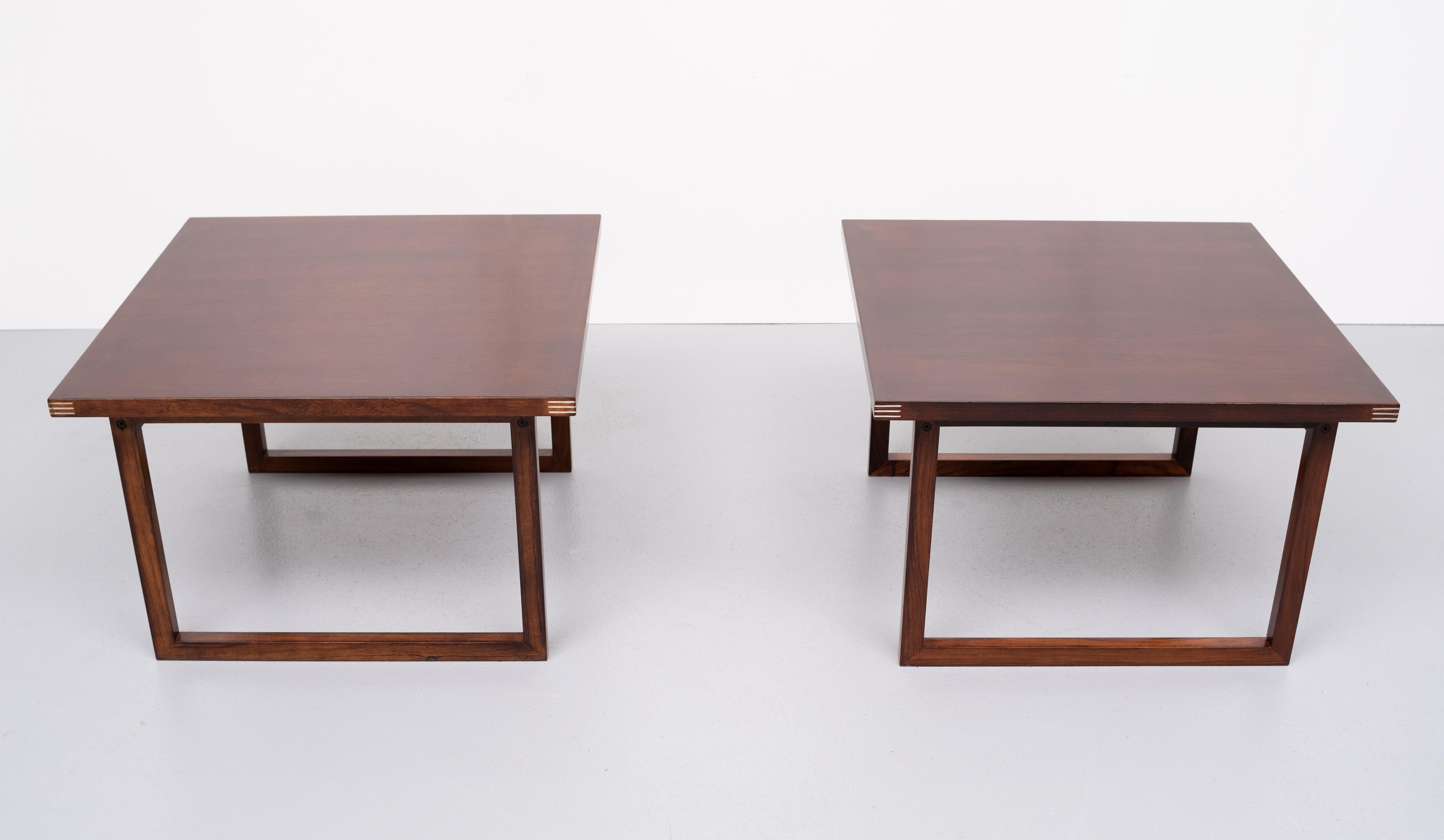 Mid-20th Century 2 wooden Tables by Rud Thygesen for Heltborg Mobler, 1960s, Denmark
