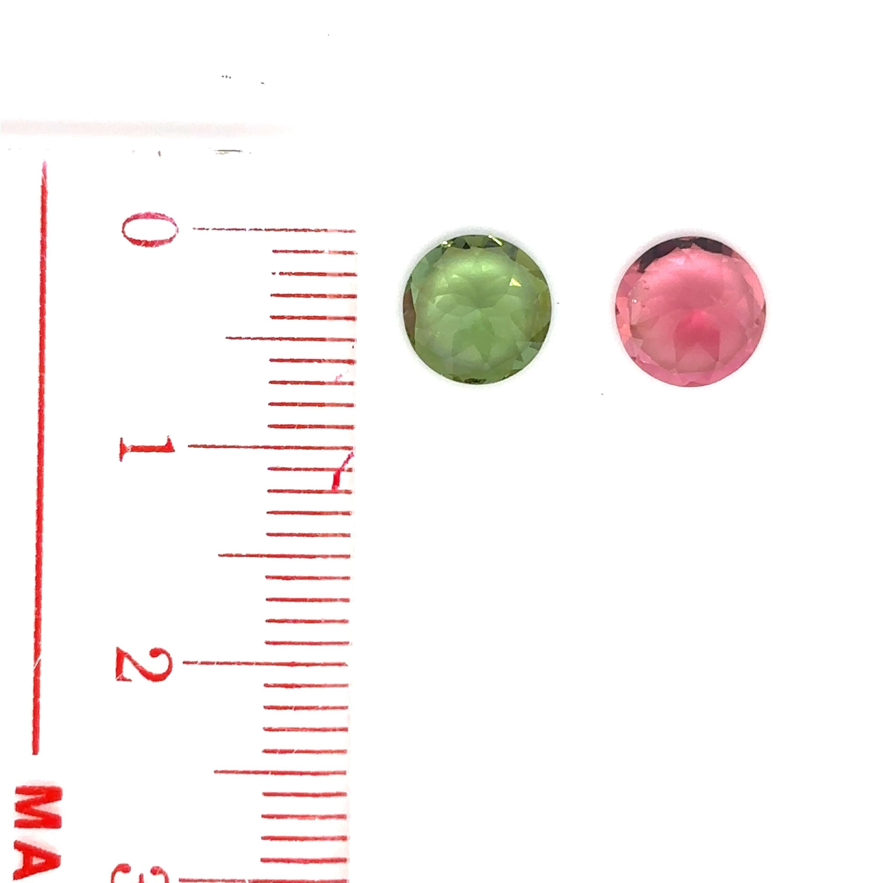 2 Tormaline rotonde Cts 2,39 in vendita 3