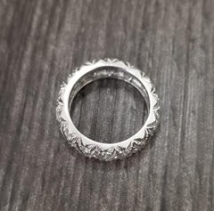 14k White Gold 2-Row Staggered Diamond Eternity Ring 1.50cts total weight