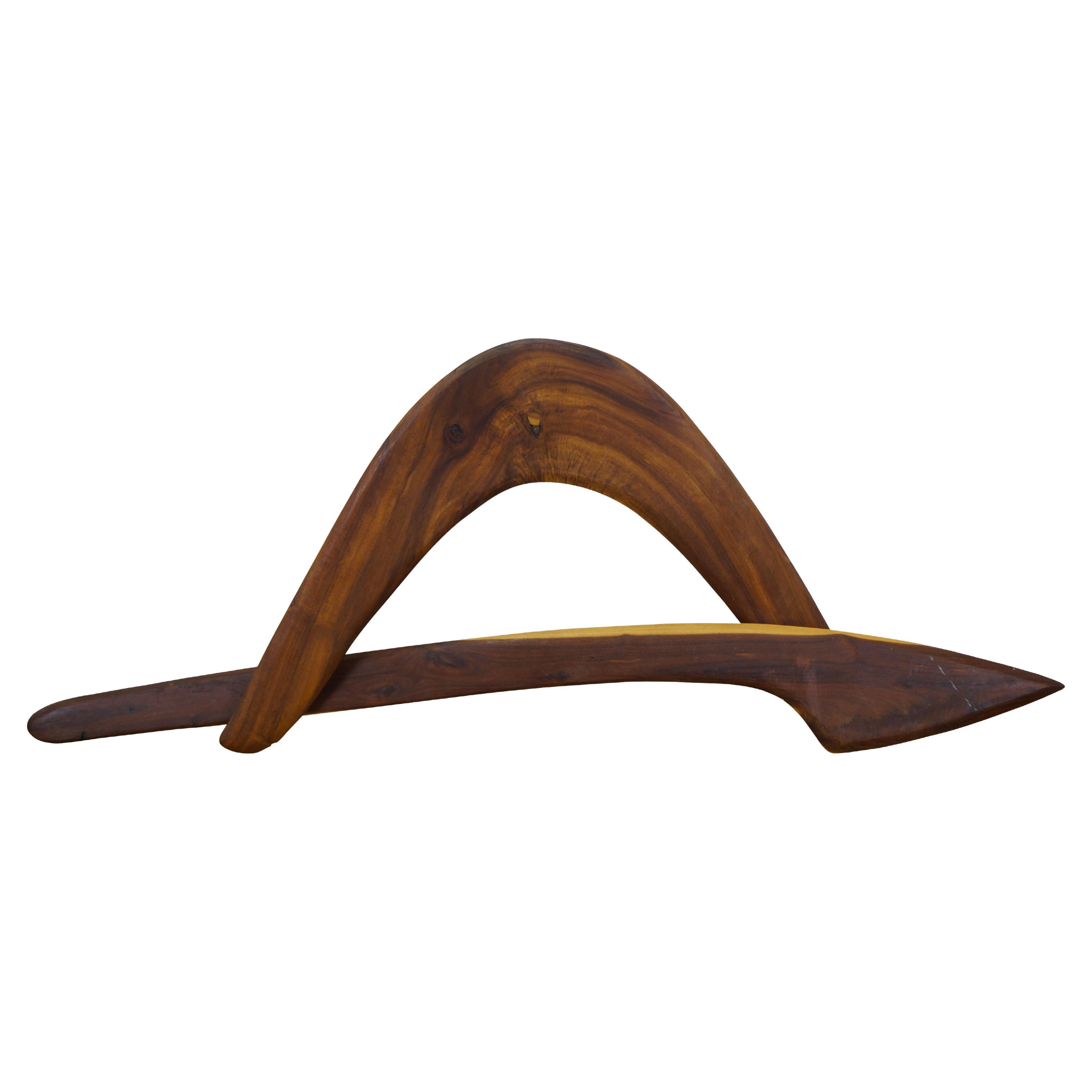 2 Roy Barker signiert australischen Aborigines Mulga Wood Bumerangs Wurfstöcke