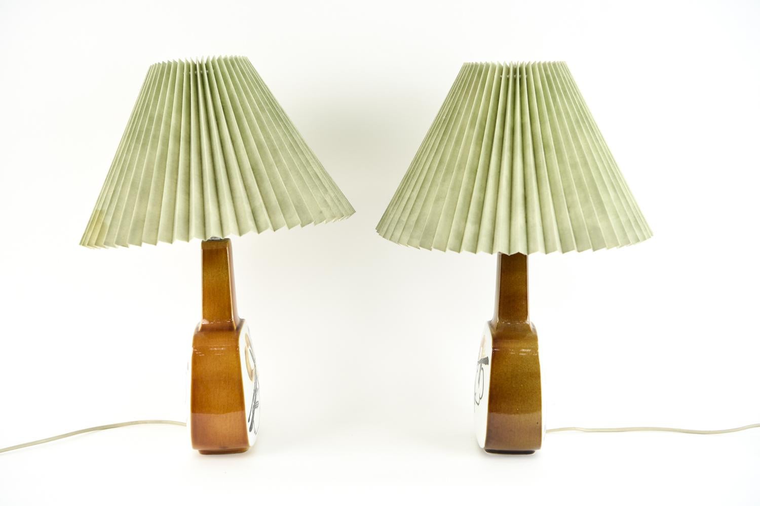 Ceramic '2' Royal Copenhagen Aluminia Table Lamps