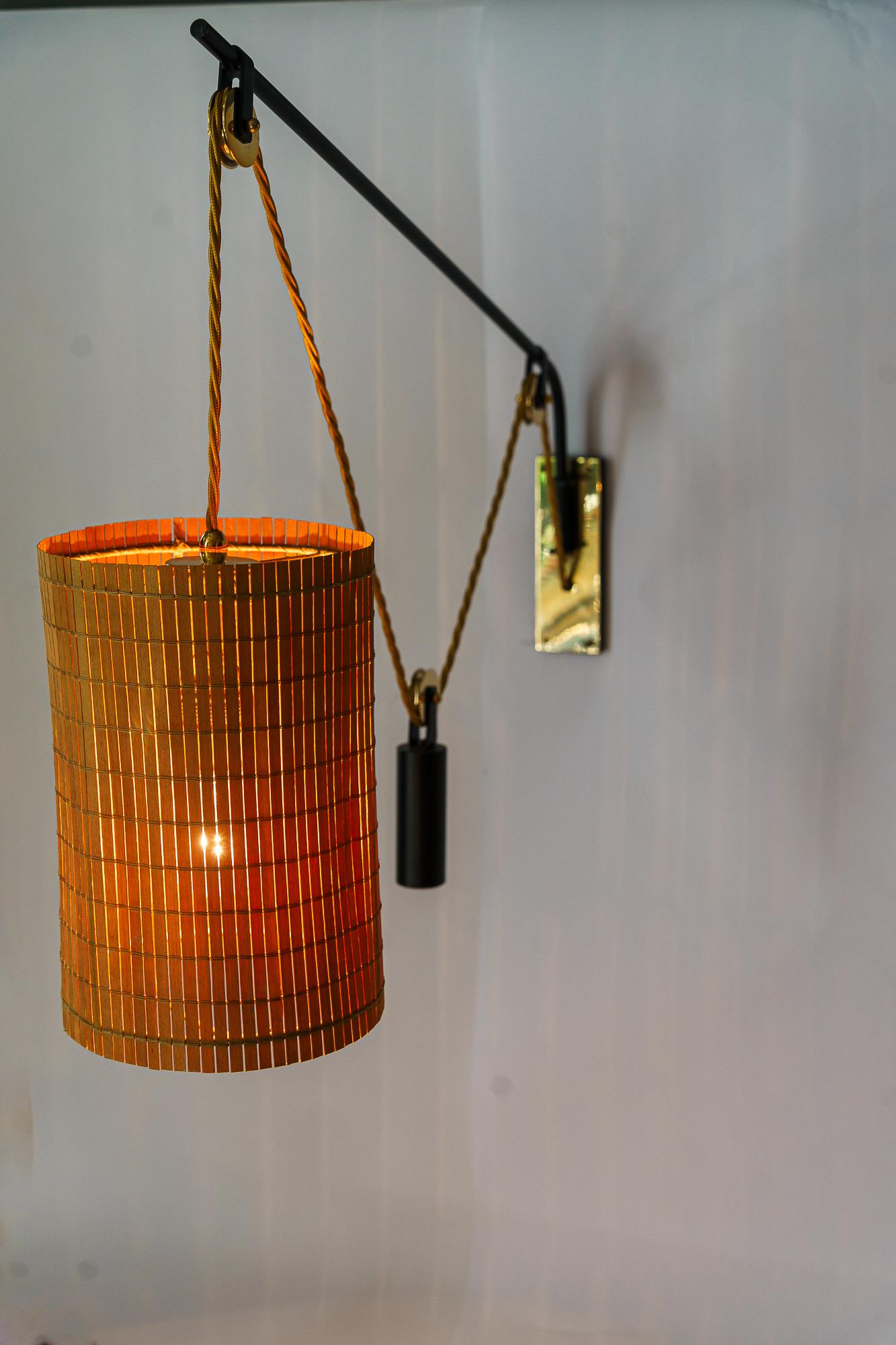 2 Rupert nikoll adjustable in hight with original wicker shades around 1950s For Sale 7