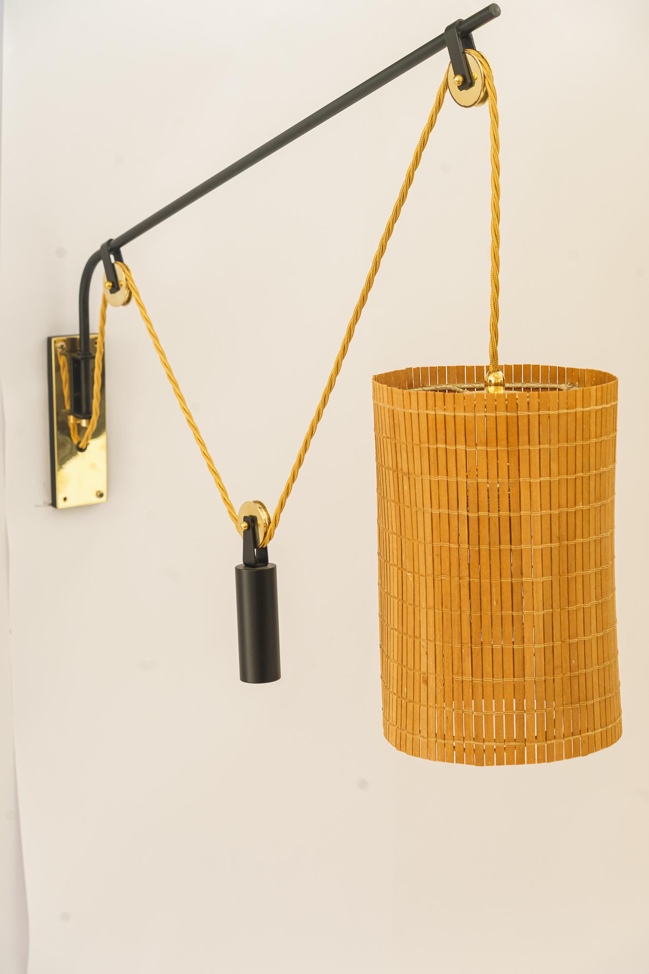 2 Rupert nikoll adjustable in hight with original wicker shades around 1950s For Sale 3