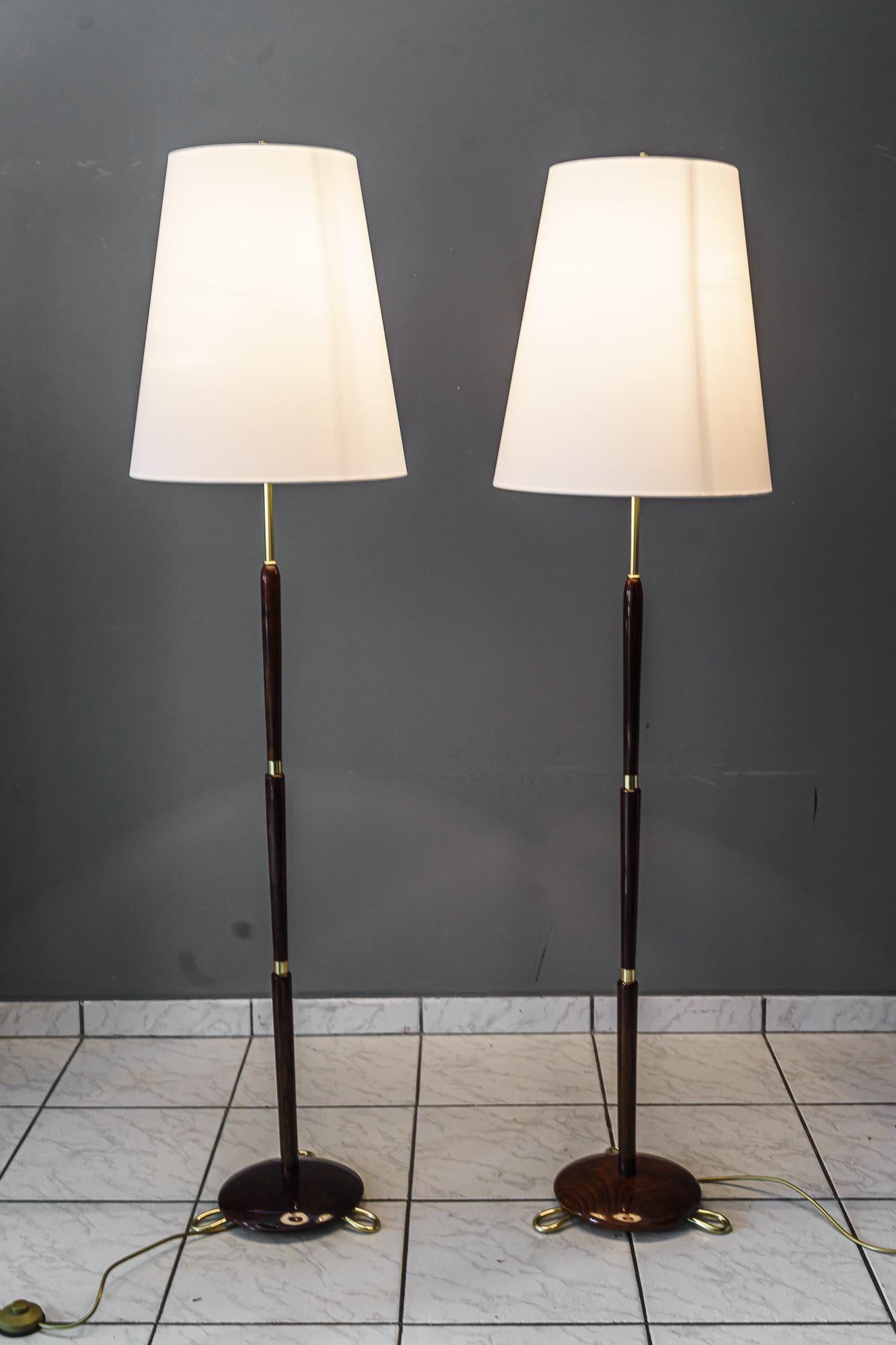 2 Rupert Nikoll Floor Lamps 'Almost Same' Vienna Around 1960 For Sale 1