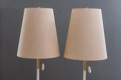 2 Rupert nikoll floor lamps with fabric shades vienna around 1950s