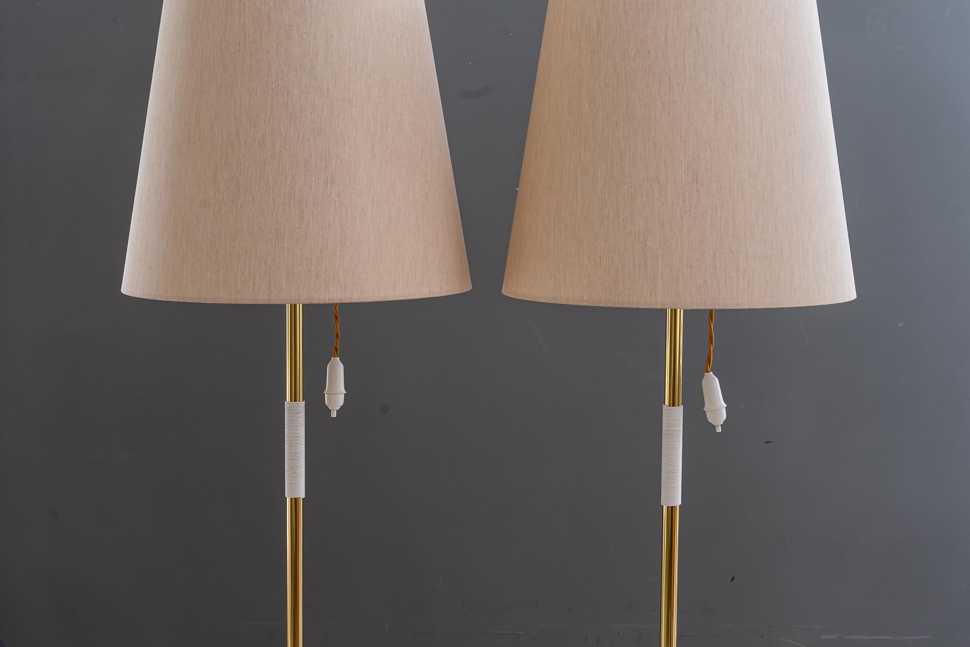 2 Rupert Nikoll Stehlampen mit Stoffschirmen wien um 1950 (Moderne der Mitte des Jahrhunderts) im Angebot