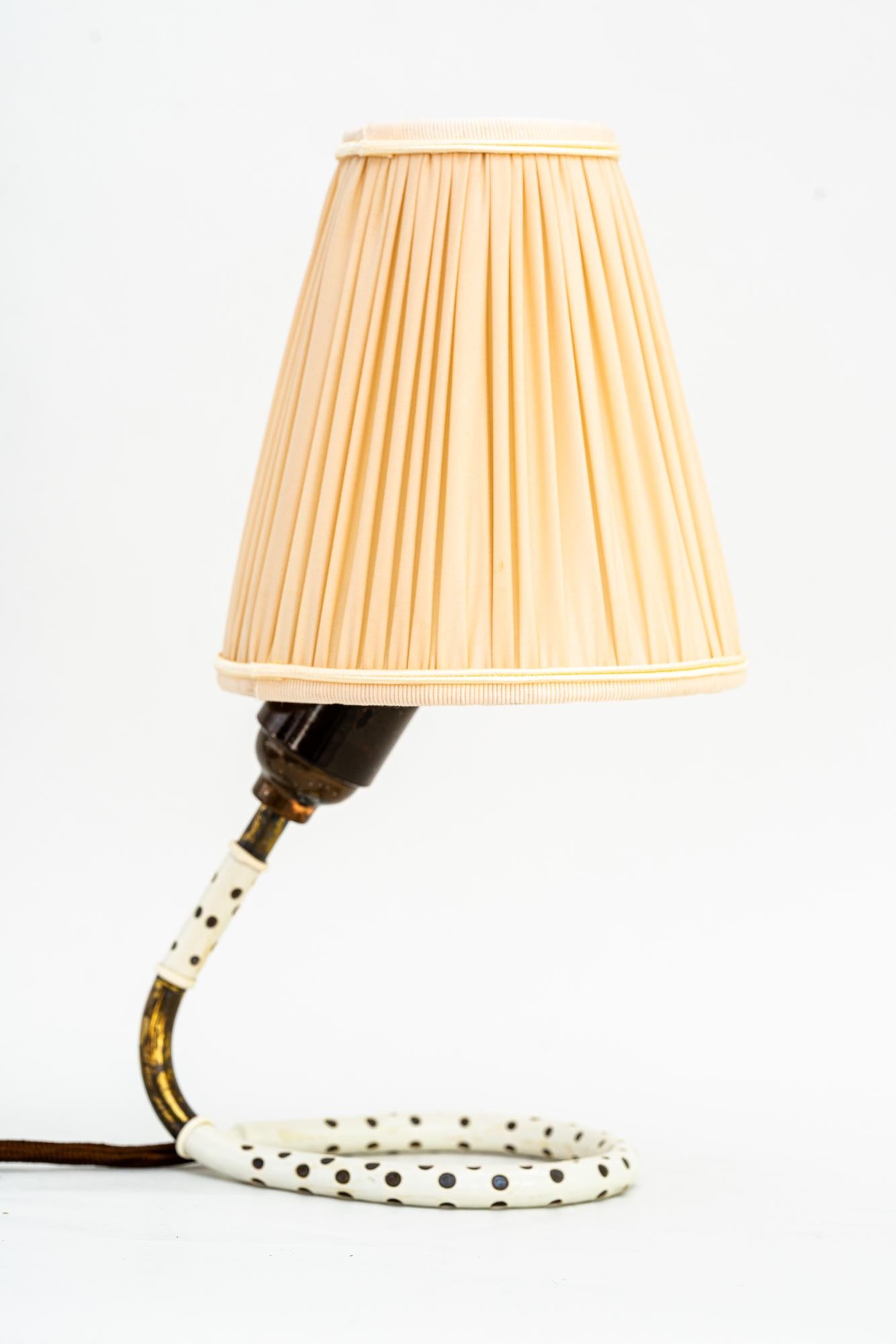 Austrian 2 Rupert Nikoll Table Lamps Vienna around 1960s with Fabric Shades