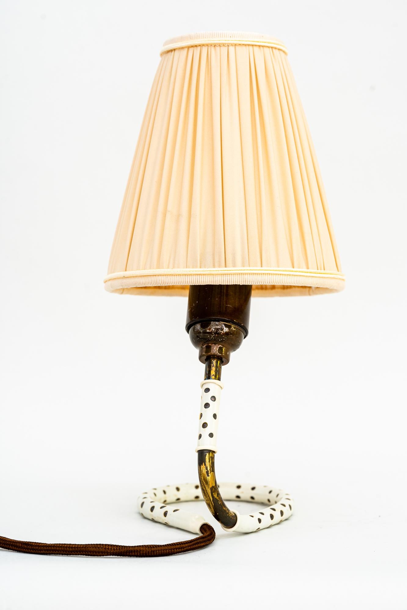 Mid-20th Century 2 Rupert Nikoll Table Lamps Vienna around 1960s with Fabric Shades