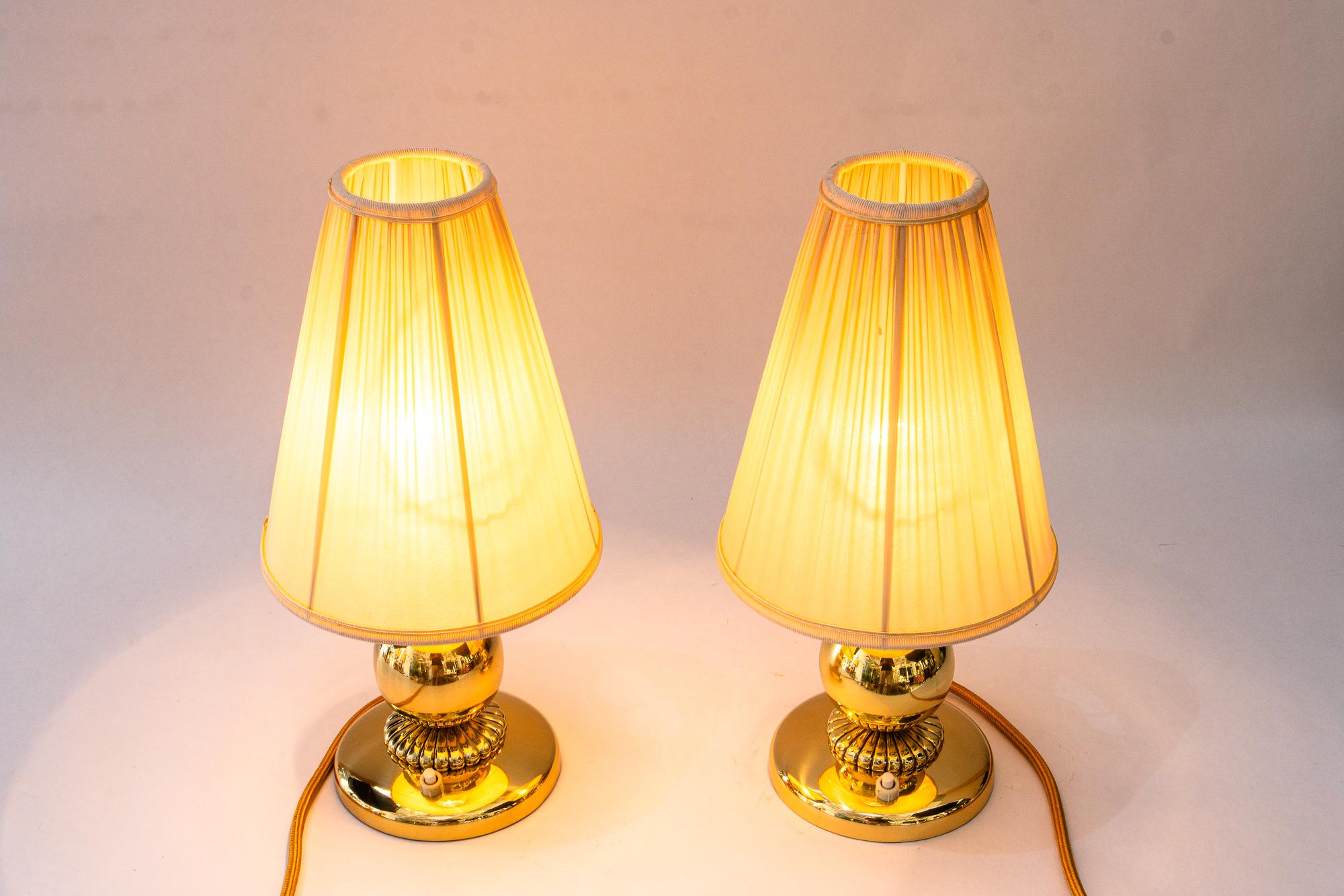 2 lampes de table Rupert Nikoll avec abat-jour en tissu vienne vers 1950 en vente 2