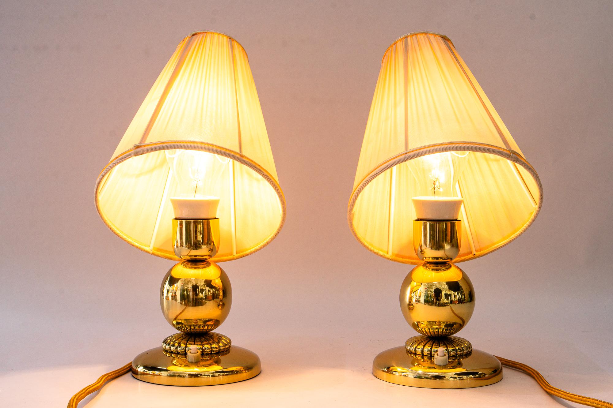 2 lampes de table Rupert Nikoll avec abat-jour en tissu vienne vers 1950 en vente 3