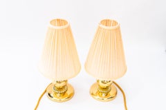 2 Rupert Nikoll table lamps with fabric shades vienna around 1950s