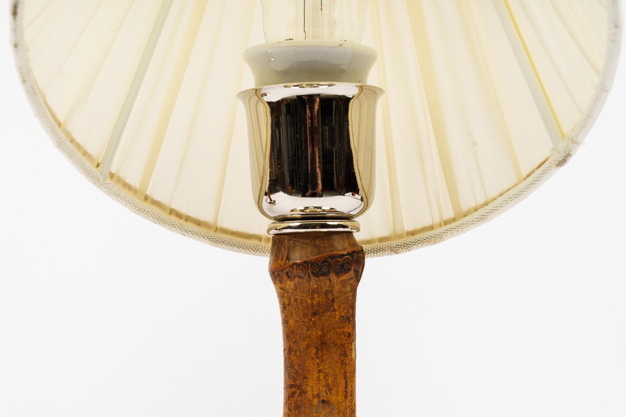 2 Rupert Nikoll Table Lamps with Fabric Shades Vienna Around 1950s In Good Condition In Wien, AT