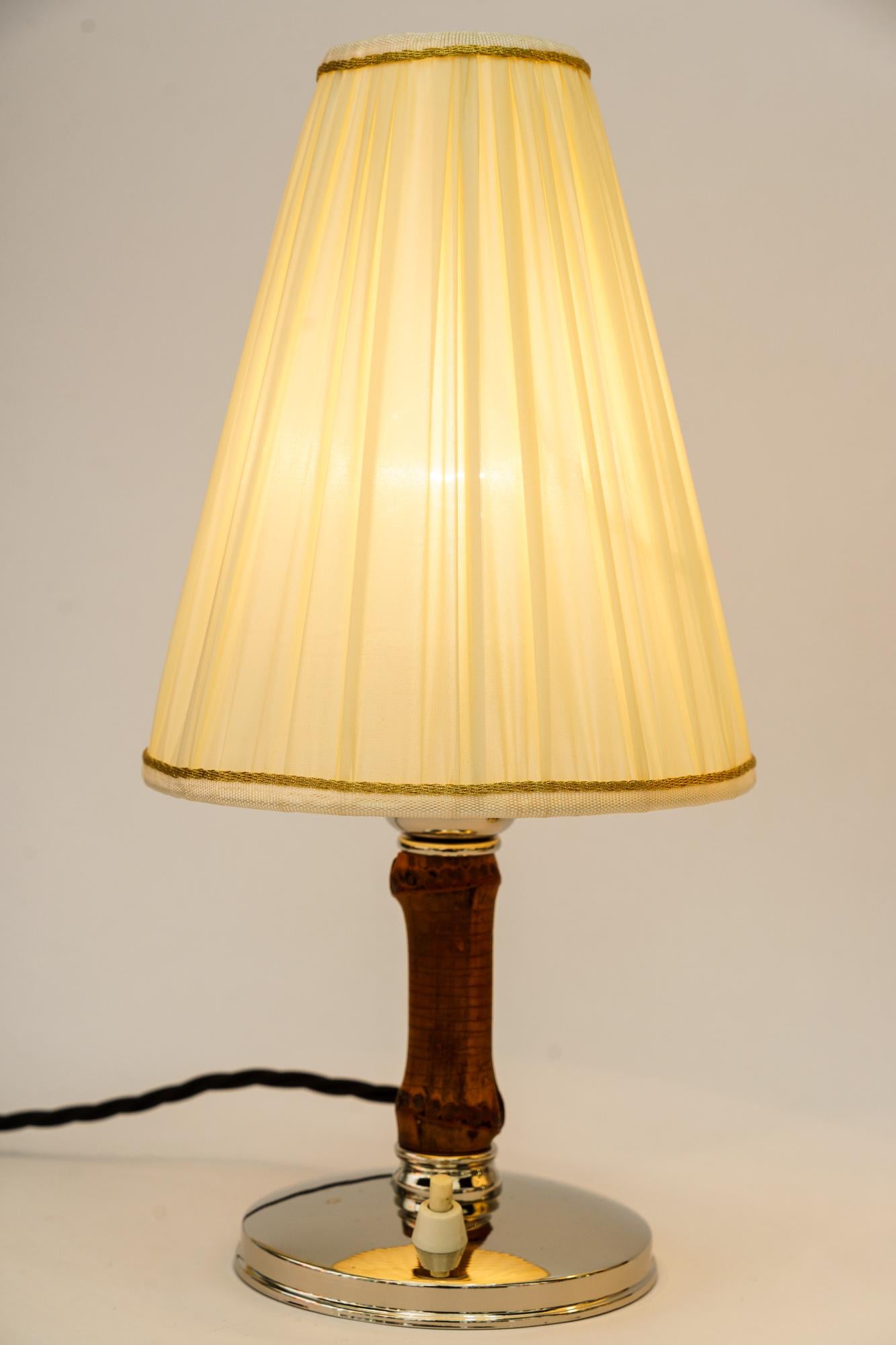 2 Rupert Nikoll Table Lamps with Fabric Shades Vienna Around 1950s 2