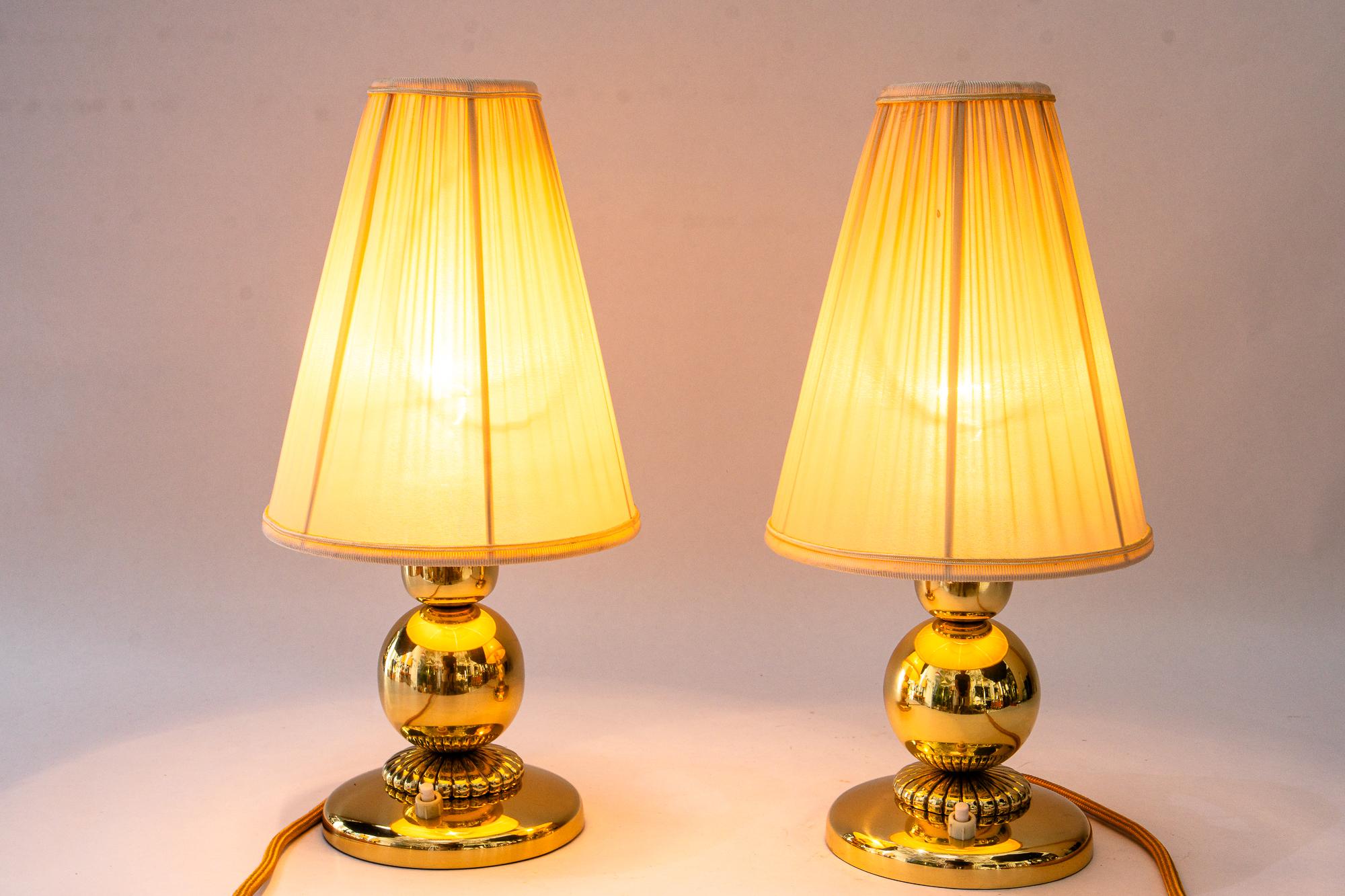 2 lampes de table Rupert Nikoll avec abat-jour en tissu vienne vers 1950 en vente 1