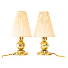 2 Rupert Nikoll table lamps with fabric shades vienna around 1950s