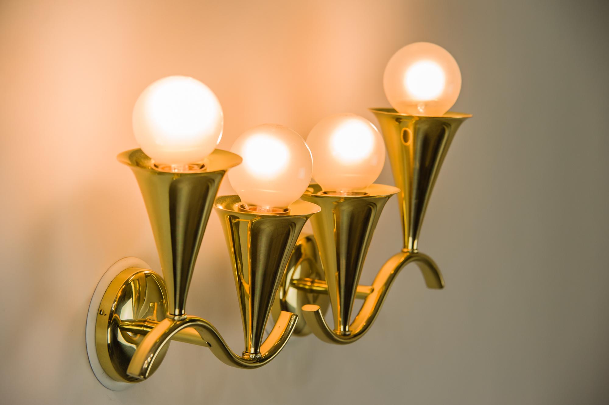 2 Rupert Nikoll Wall Lamps, circa 1960s In Excellent Condition In Wien, AT