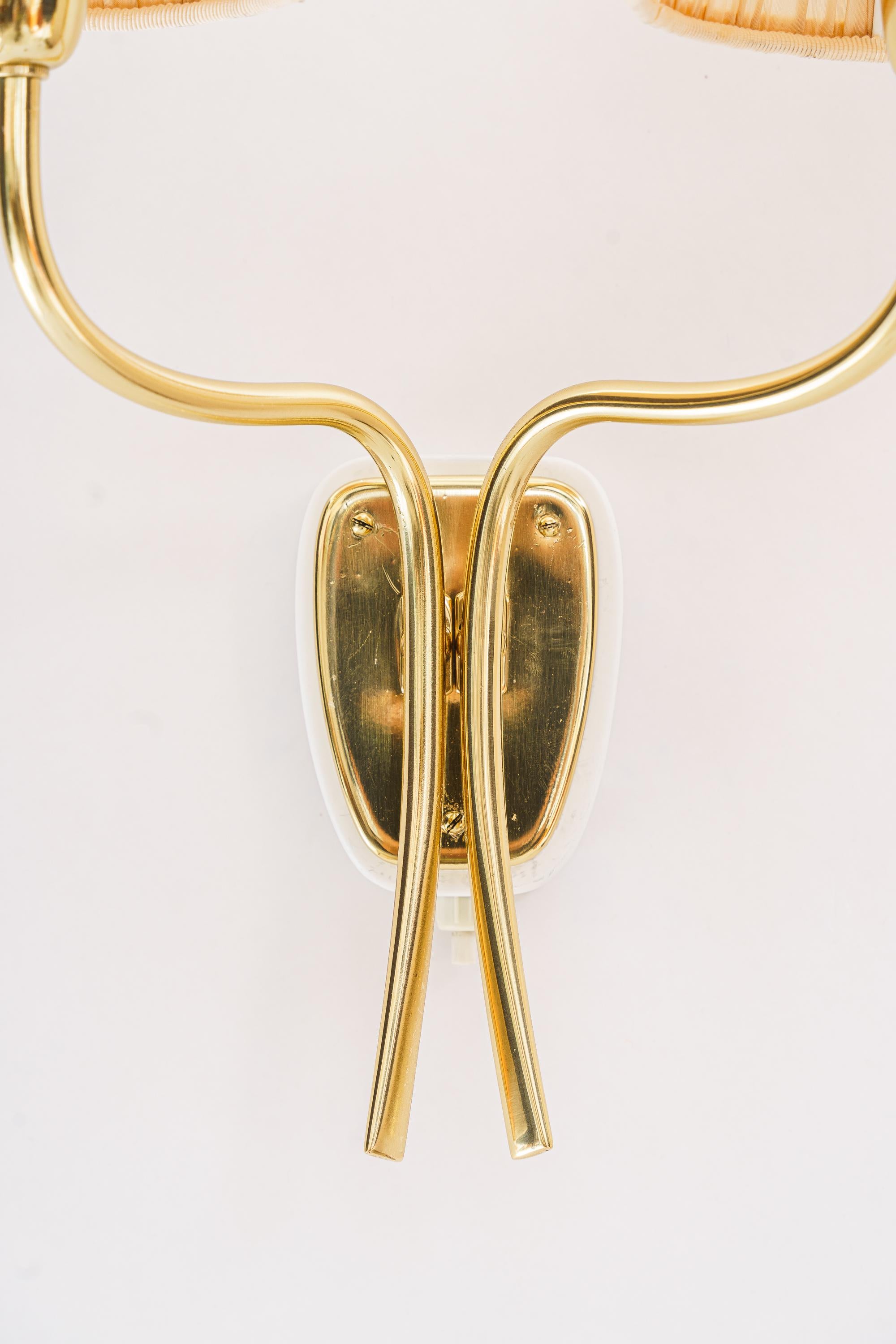 Lacquered 2 Rupert nikoll wall lamps vienna around 1950s