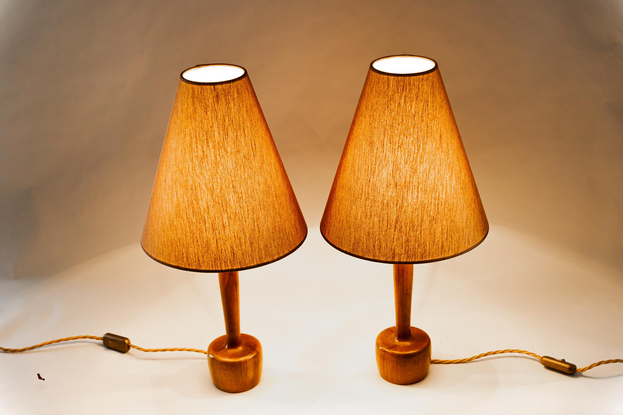 2 Rupert Nikoll Wood Table Lamps by Rupert Nikoll, Around 1950s For Sale 3