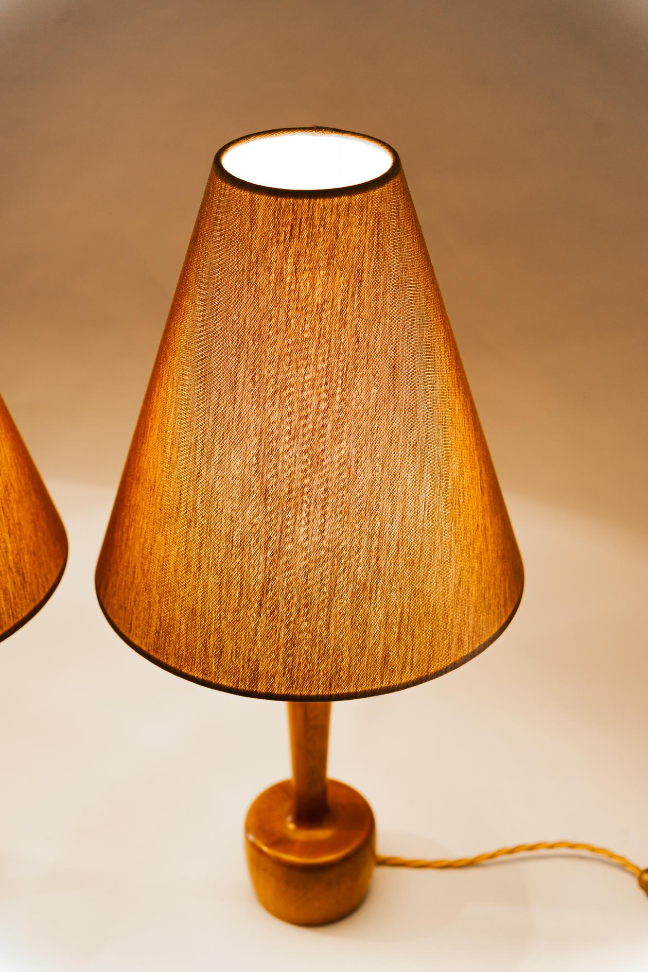 2 Rupert Nikoll Wood Table Lamps by Rupert Nikoll, Around 1950s For Sale 4