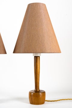 2 lampade da tavolo in Wood di Rupert Nikoll, anni '50 circa