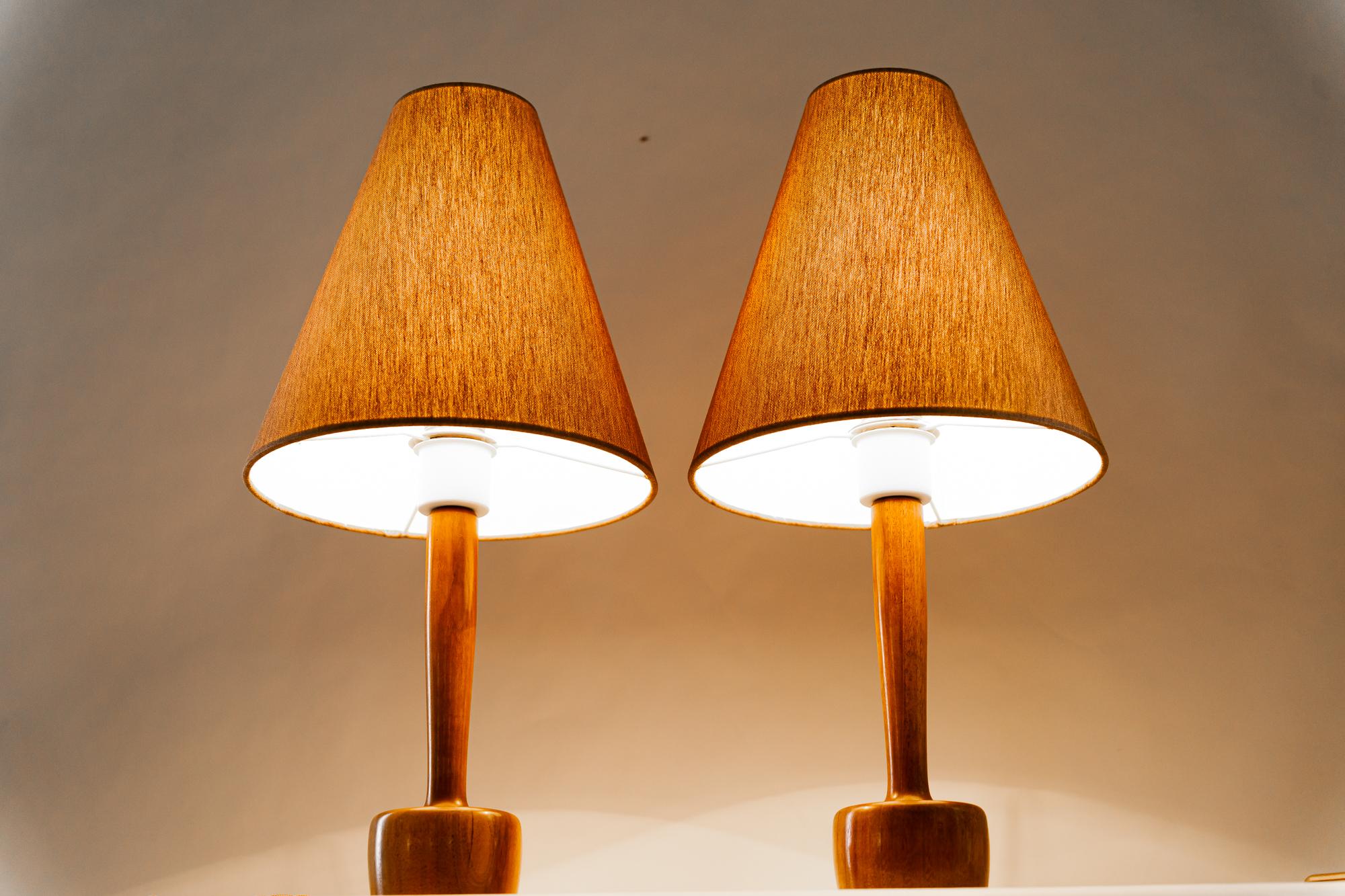 2 Rupert Nikoll Wood Table Lamps by Rupert Nikoll, Around 1950s For Sale 2