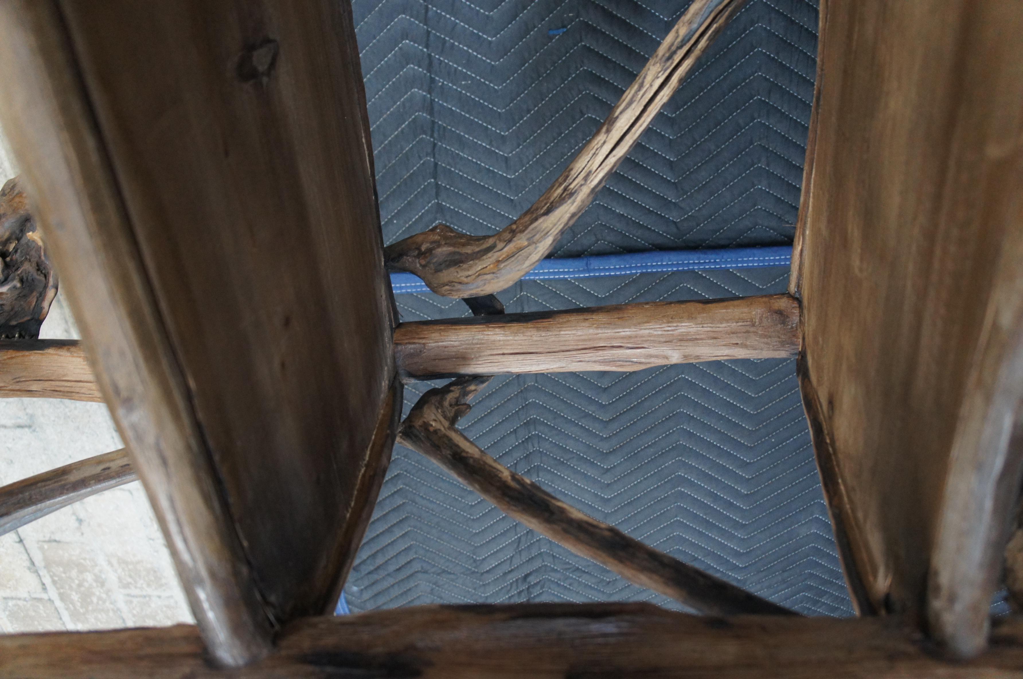 2 Rustic Vintage Hickory Adirondack Twig Bookcases 5 Shelf Lodge Cabin Pair 84