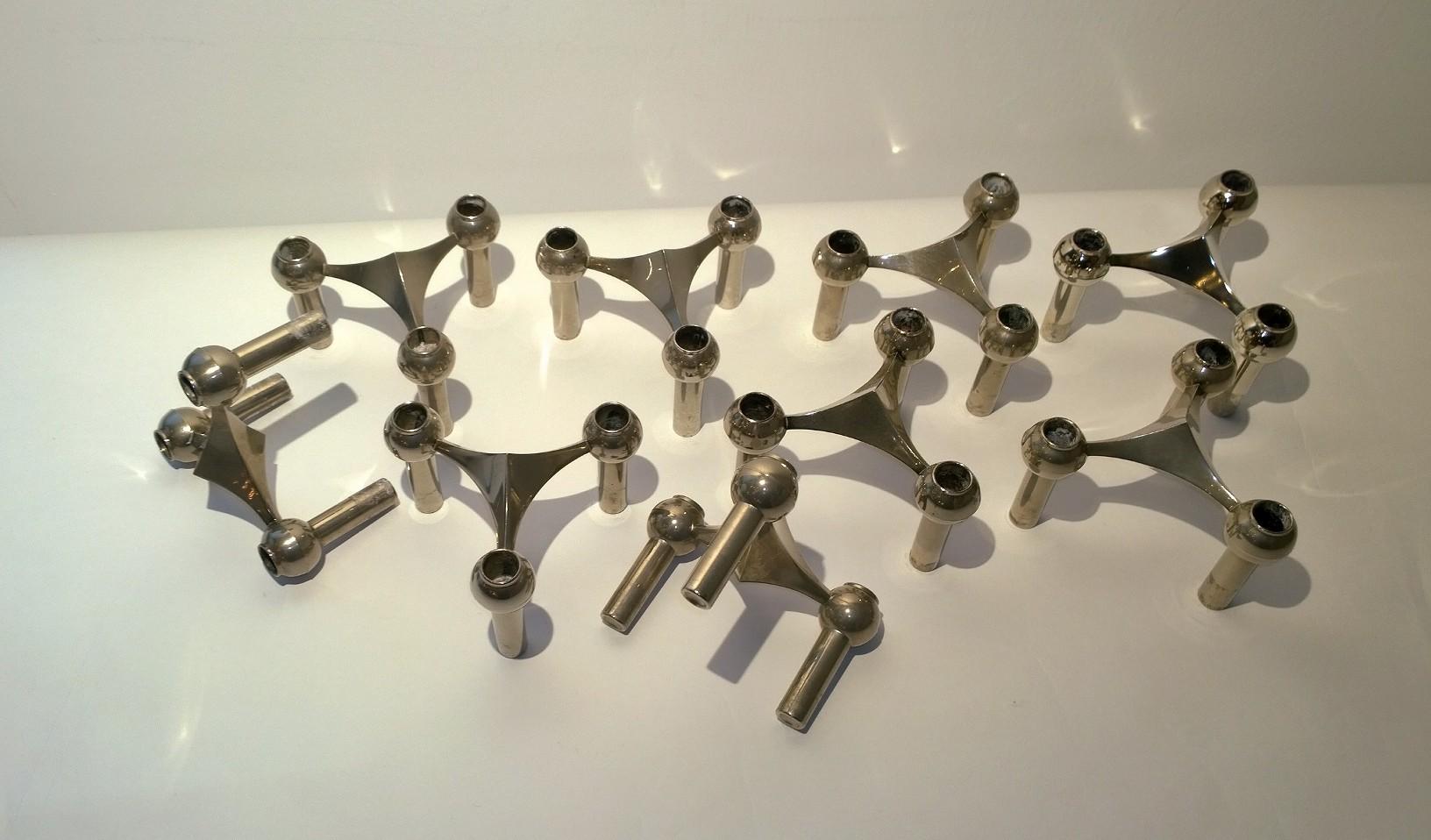 2 S/9 Mid-Century Modern Fritz Nagel & Caesar Stoffi Chrome Candle Holders 7