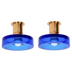 2 Sapphire Seguso Ceiling Fixtures