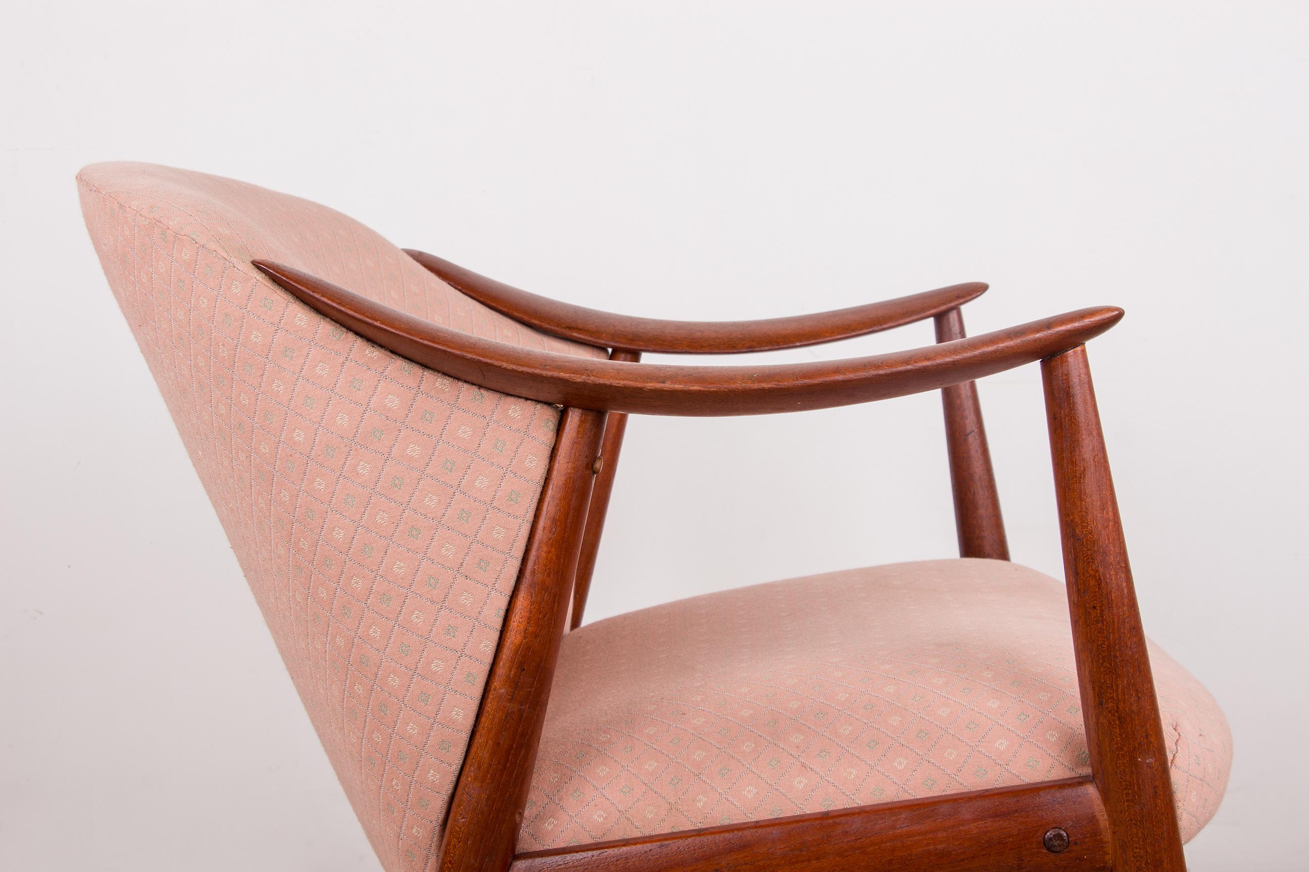 2 fauteuils scandinaves en teck et tissu Tyrol de Gerhard Berg/Westnofa en vente 4