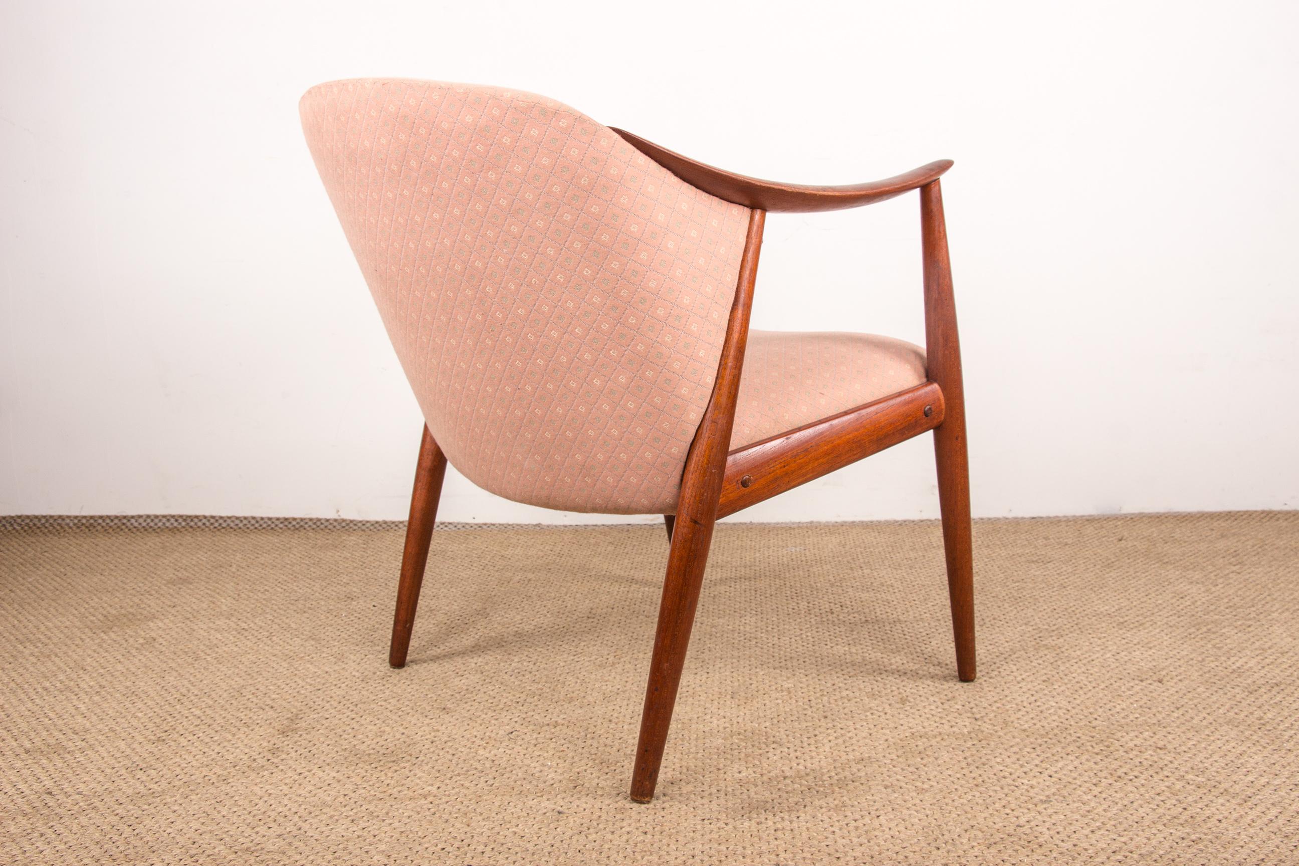 2 Scandinavian armchairs in Teak and Fabric model Tyrol by Gerhard Berg/Westnofa For Sale 6