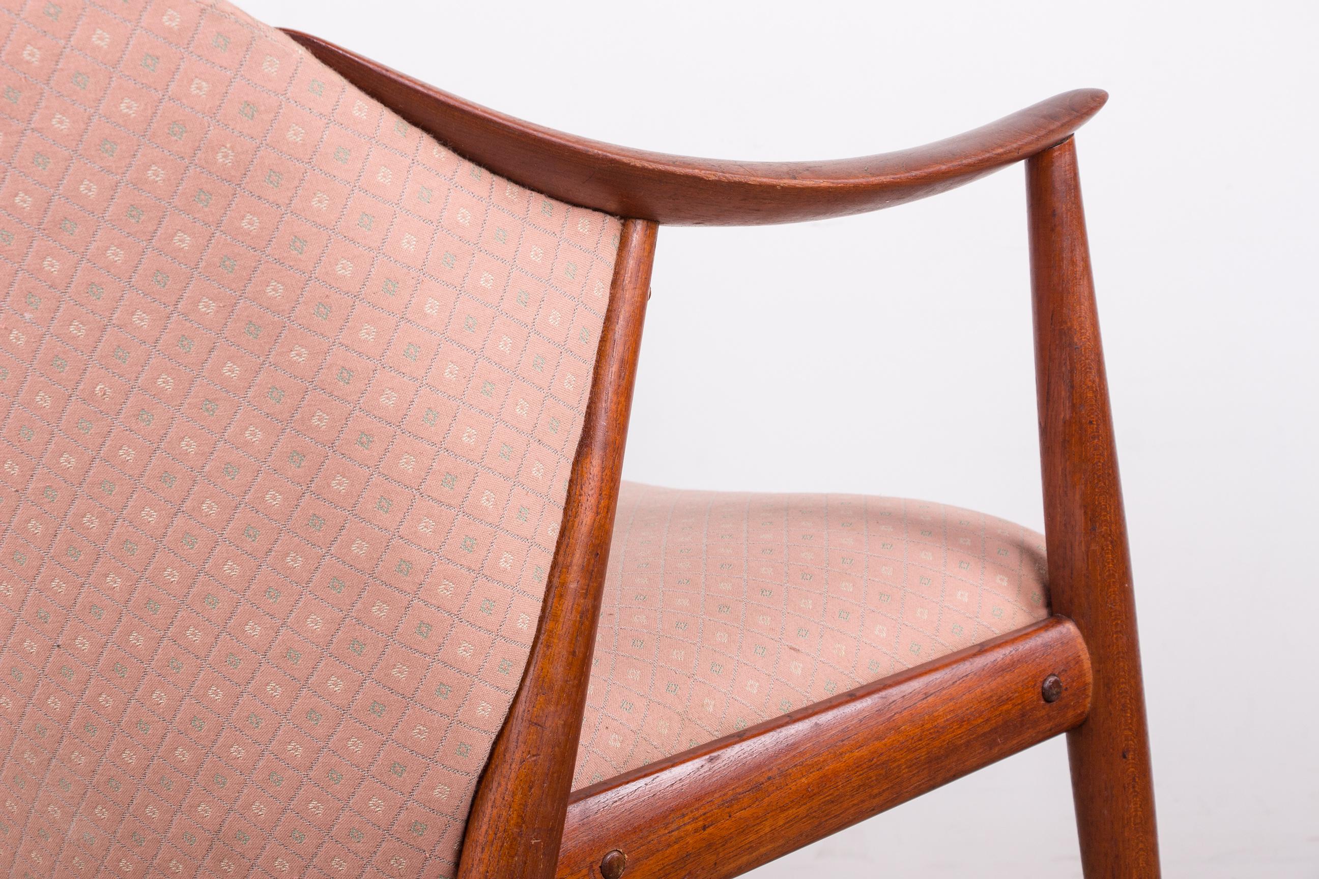 2 Scandinavian armchairs in Teak and Fabric model Tyrol by Gerhard Berg/Westnofa For Sale 7