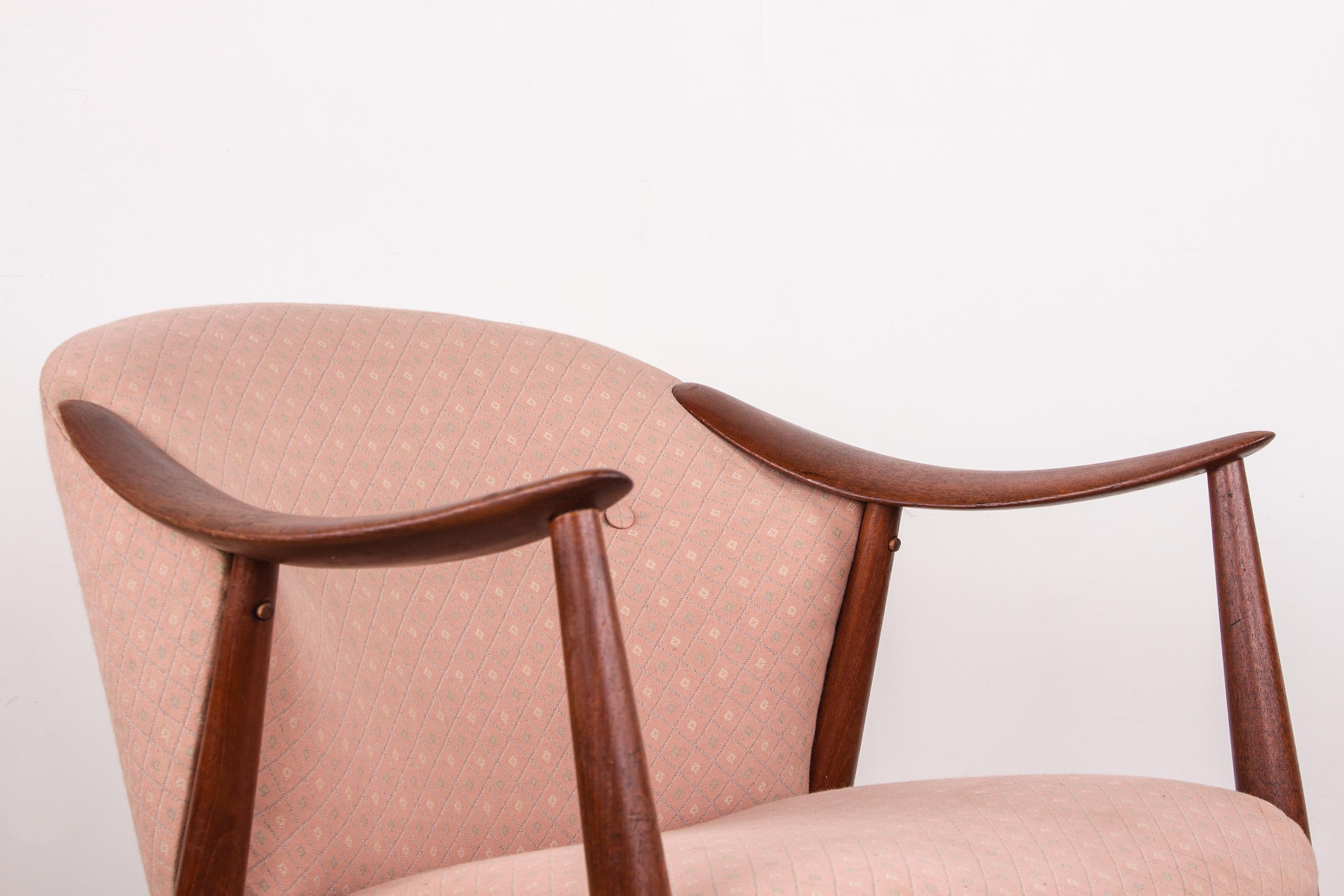 Mid-20th Century 2 Scandinavian armchairs in Teak and Fabric model Tyrol by Gerhard Berg/Westnofa For Sale