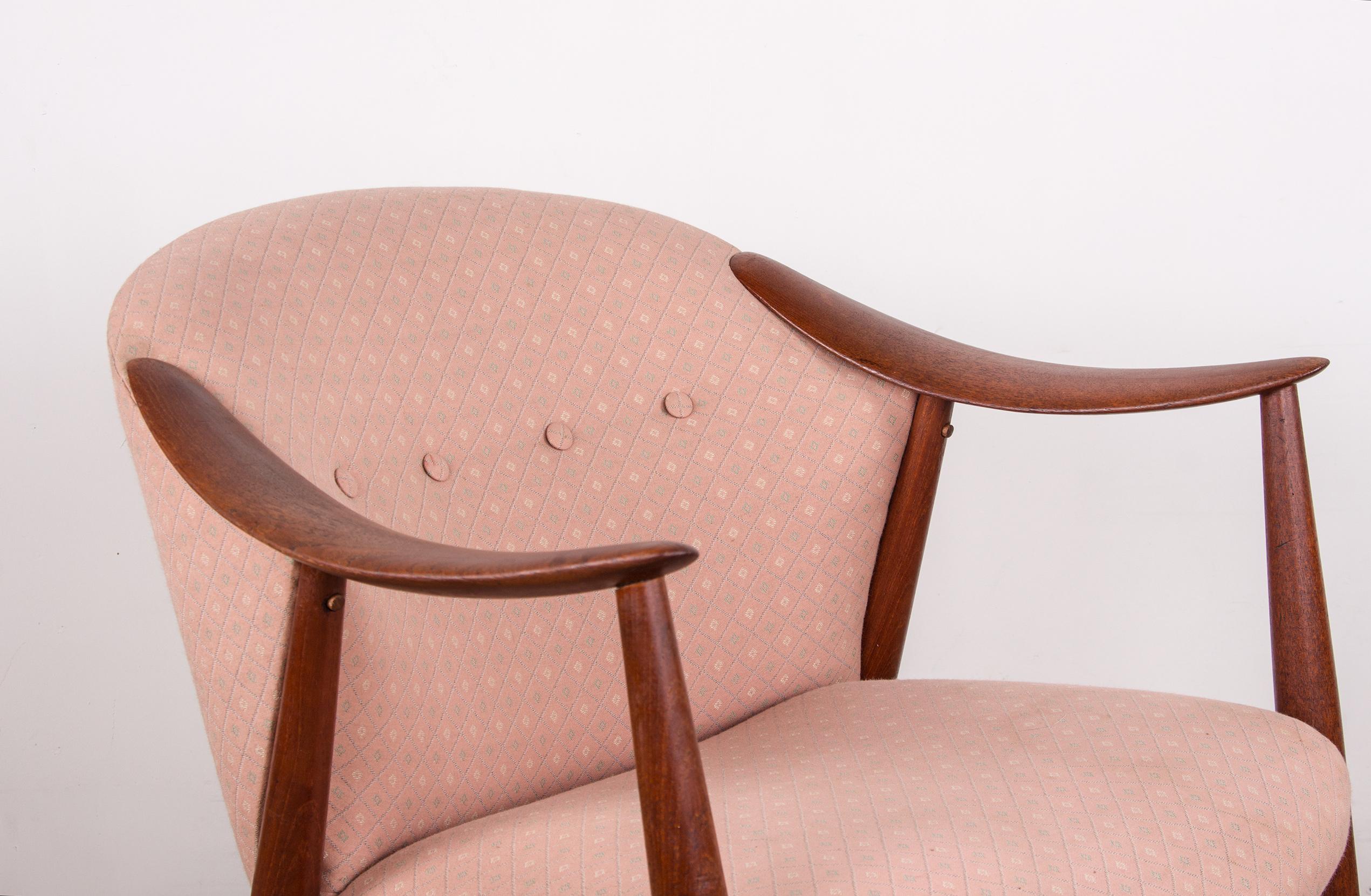 2 Scandinavian armchairs in Teak and Fabric model Tyrol by Gerhard Berg/Westnofa For Sale 2