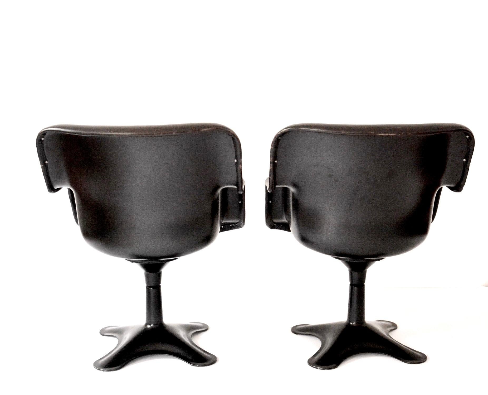 Scandinavian Modern 2 Scandinavian Midcentury Swivel Chairs Junior by Yrjö Kukkapuro, Finland, 1960s For Sale