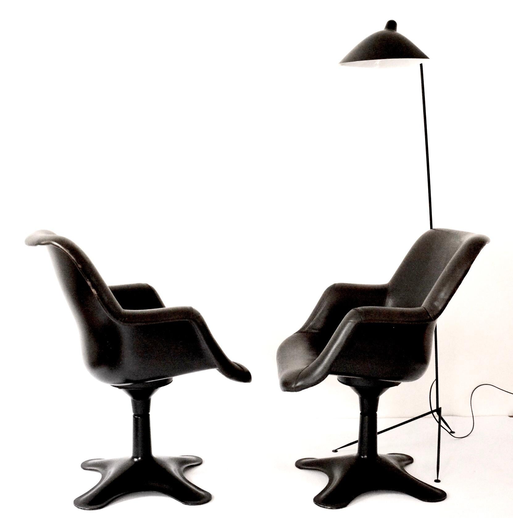 2 Scandinavian Midcentury Swivel Chairs Junior by Yrjö Kukkapuro, Finland, 1960s In Good Condition For Sale In Dusseldorf, DE