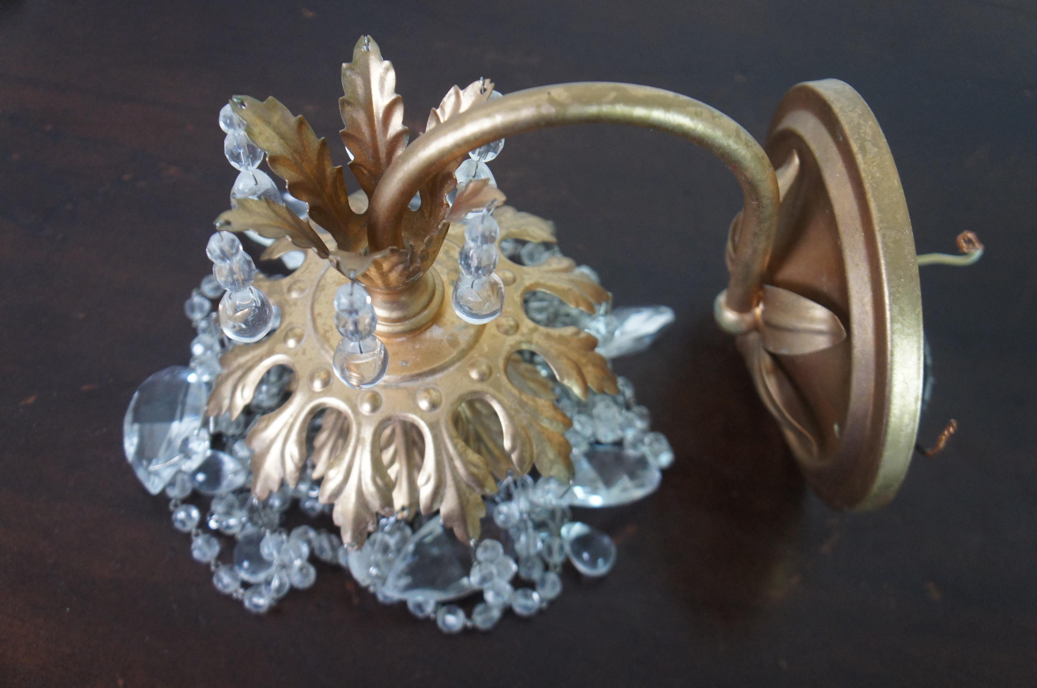 2 Schonbek Rondelle Drop Crystal Bathroom Hall Sconce Light Chandeliers In Good Condition In Dayton, OH