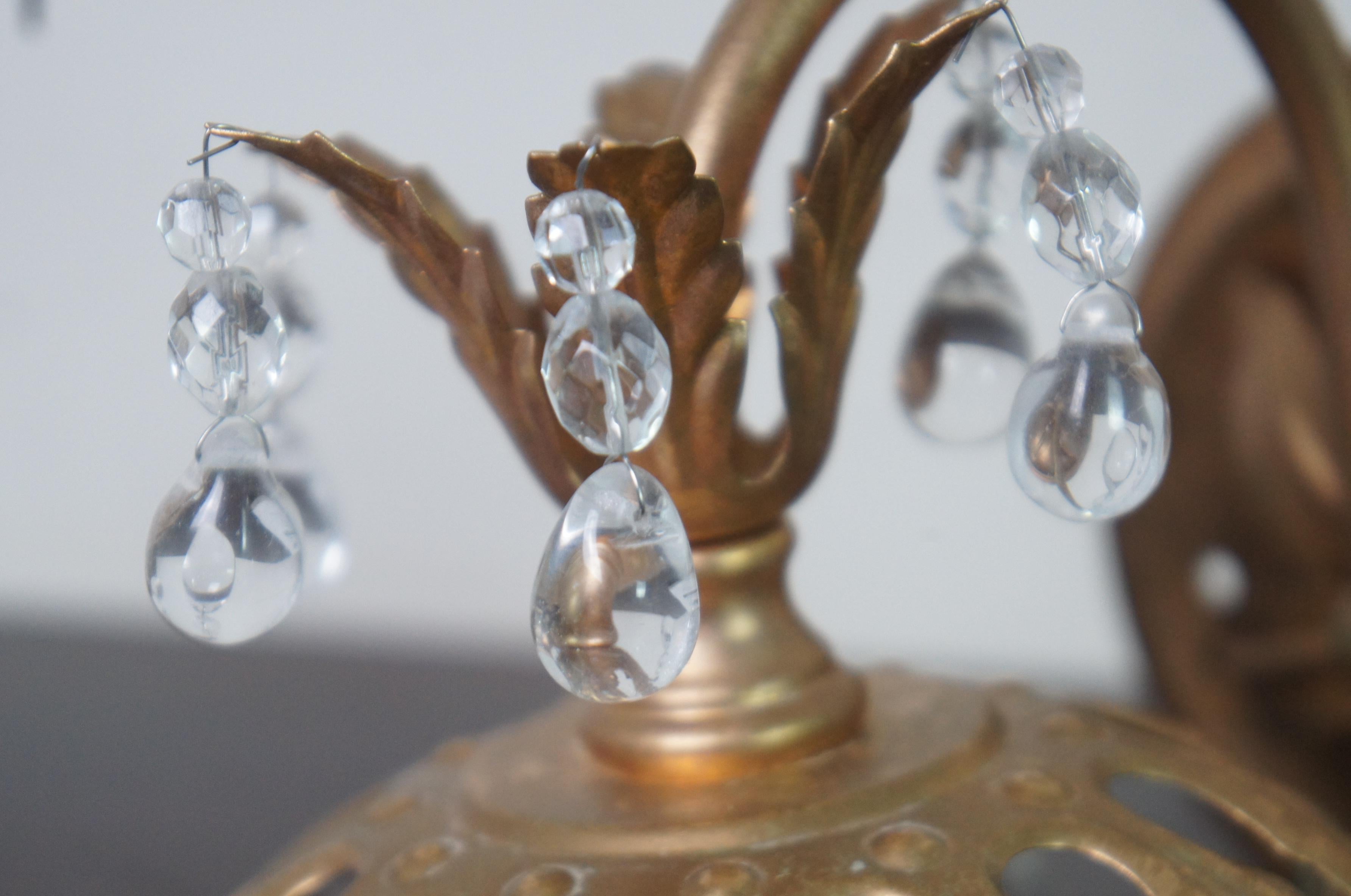 20th Century 2 Schonbek Rondelle Drop Crystal Bathroom Hall Sconce Light Chandeliers