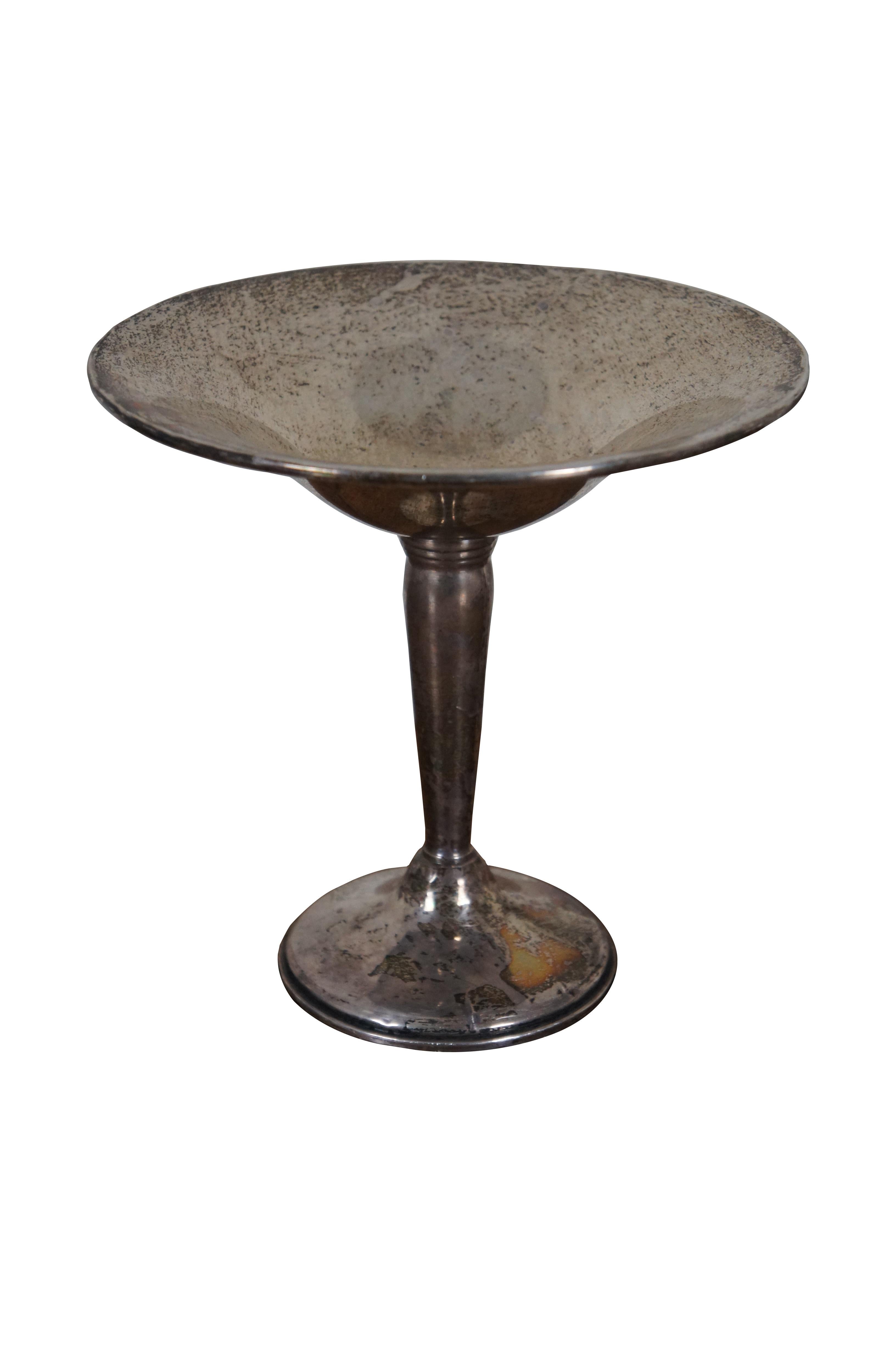 Mid-Century Modern 2 Schweitzer Mid Century Weighted Sterling Silver Footed Pedestal Compotes 6