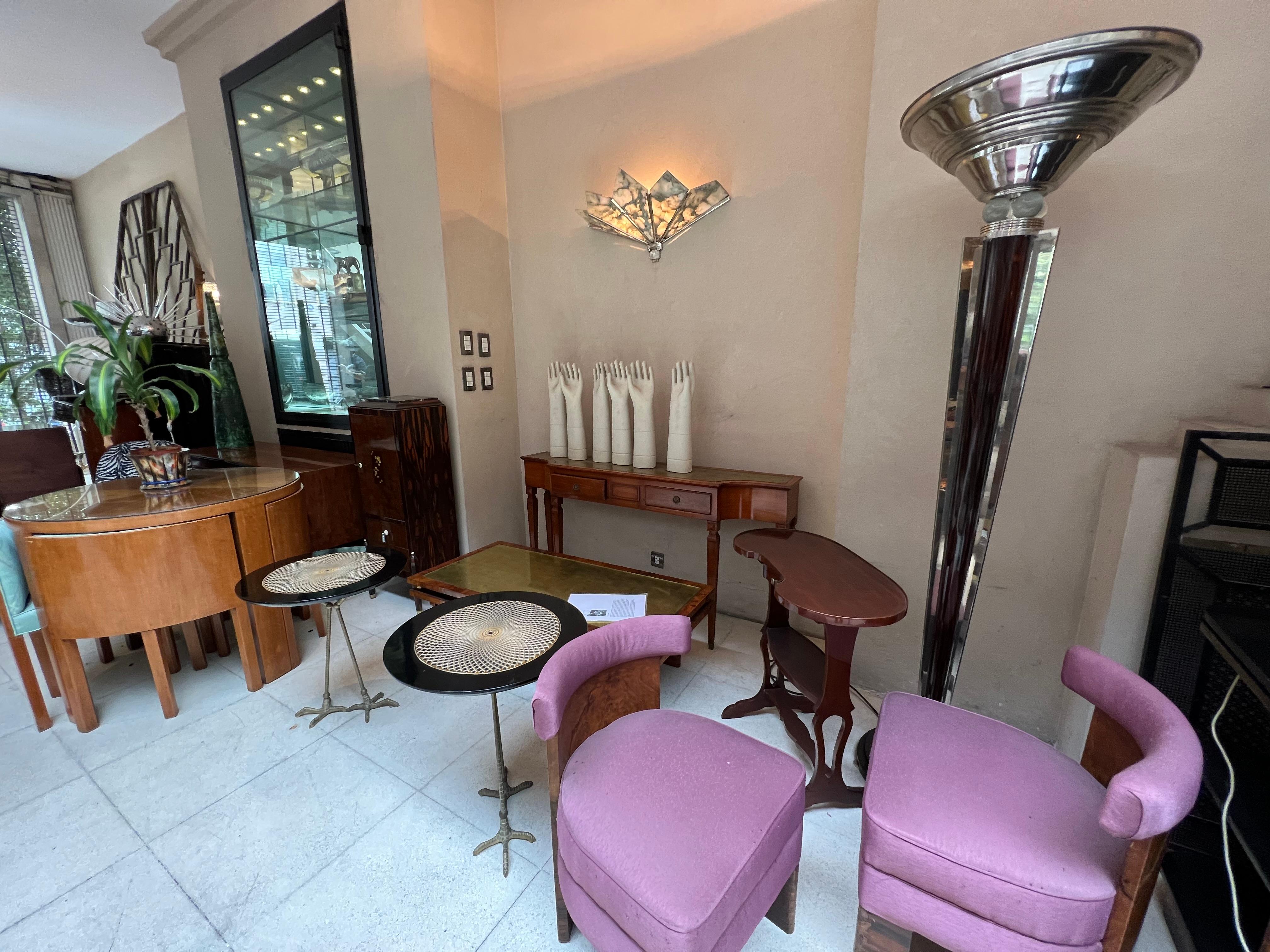 2 Apliques en alabastro y cromo , Francés, Estilo: Art Déco en venta 7