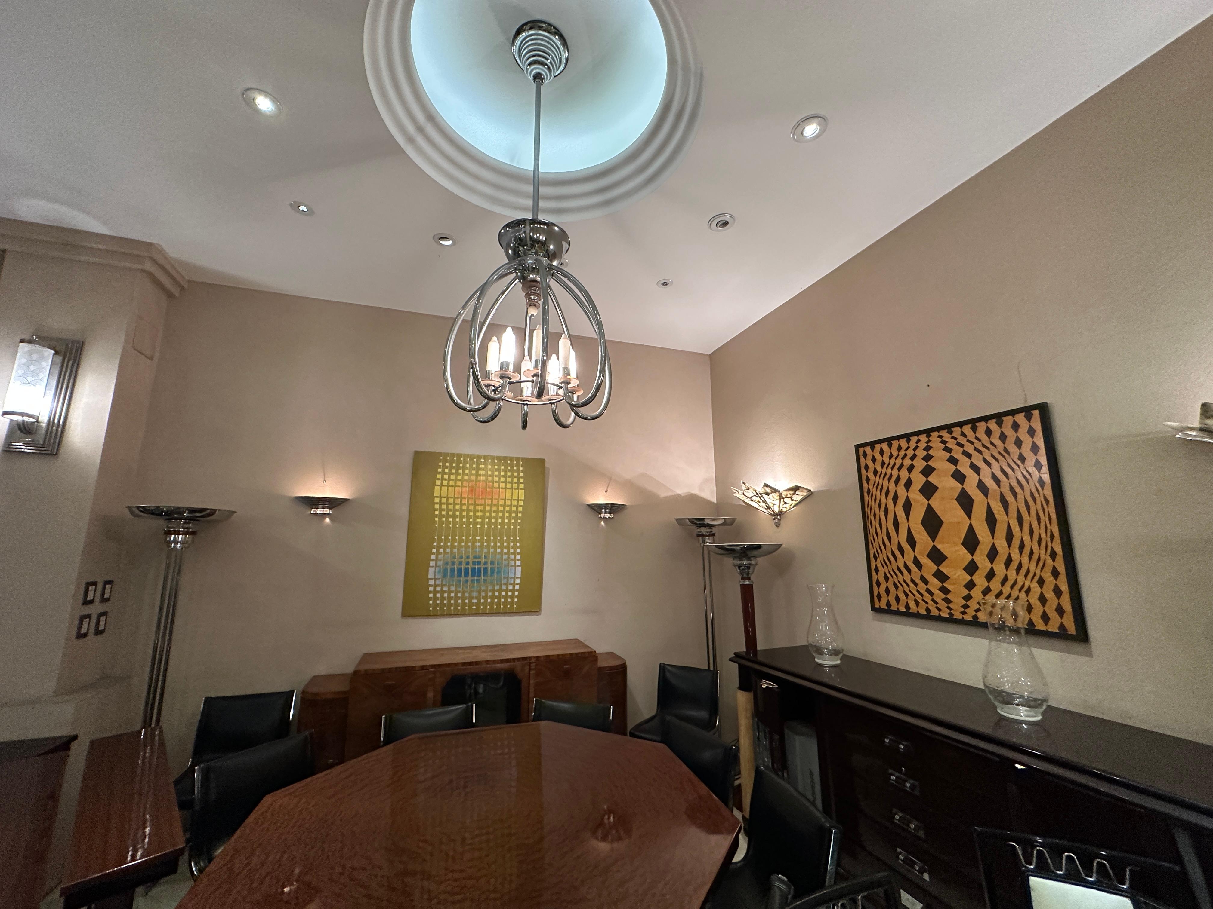 2 Apliques en alabastro y cromo , Francés, Estilo: Art Déco en venta 13