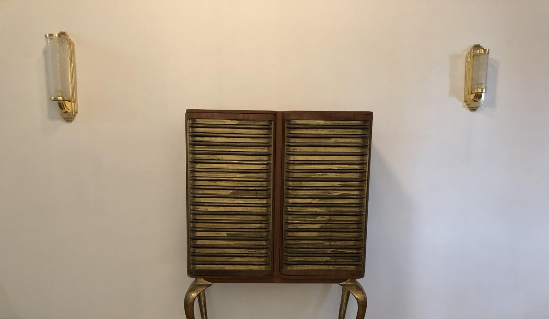 2  Sconces in bronze and Glass, Style, Art Deco, Year, 1930, German For Sale 7