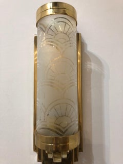 2  Sconces in bronze and Glass, Style, Art Deco, Year, 1930, German