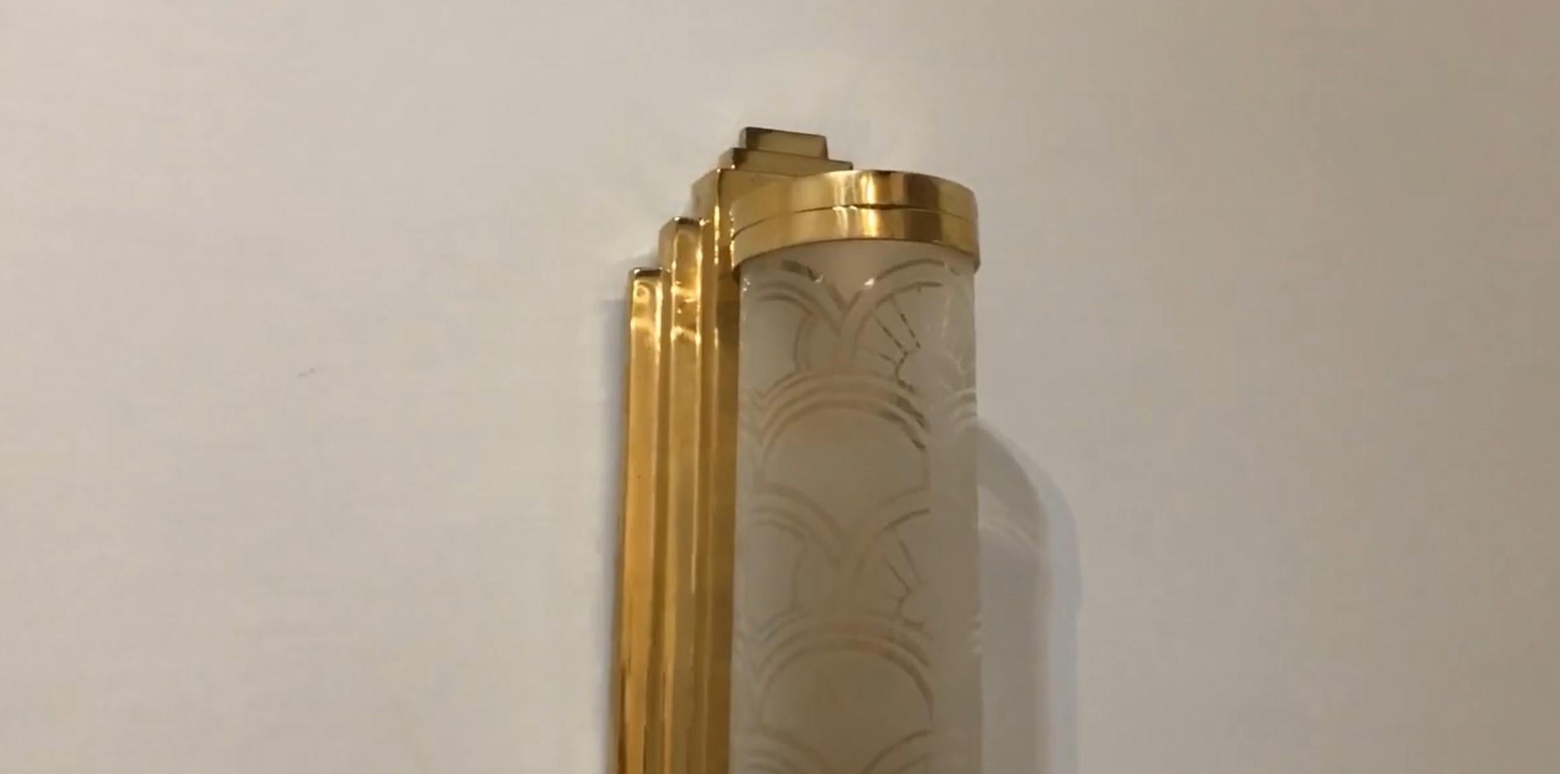 2  Applique in bronzo e vetro, Stile, Art Deco, Anno, 1930, Tedesco in vendita 1