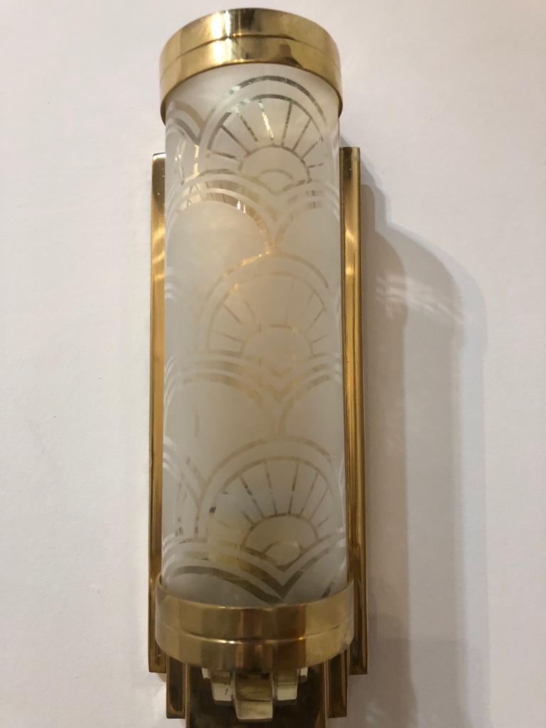 2  Applique in bronzo e vetro, Stile, Art Deco, Anno, 1930, Tedesco in vendita 3