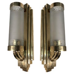2  Sconces in bronze and Glass, Style, Art Deco, Year, 1930, German