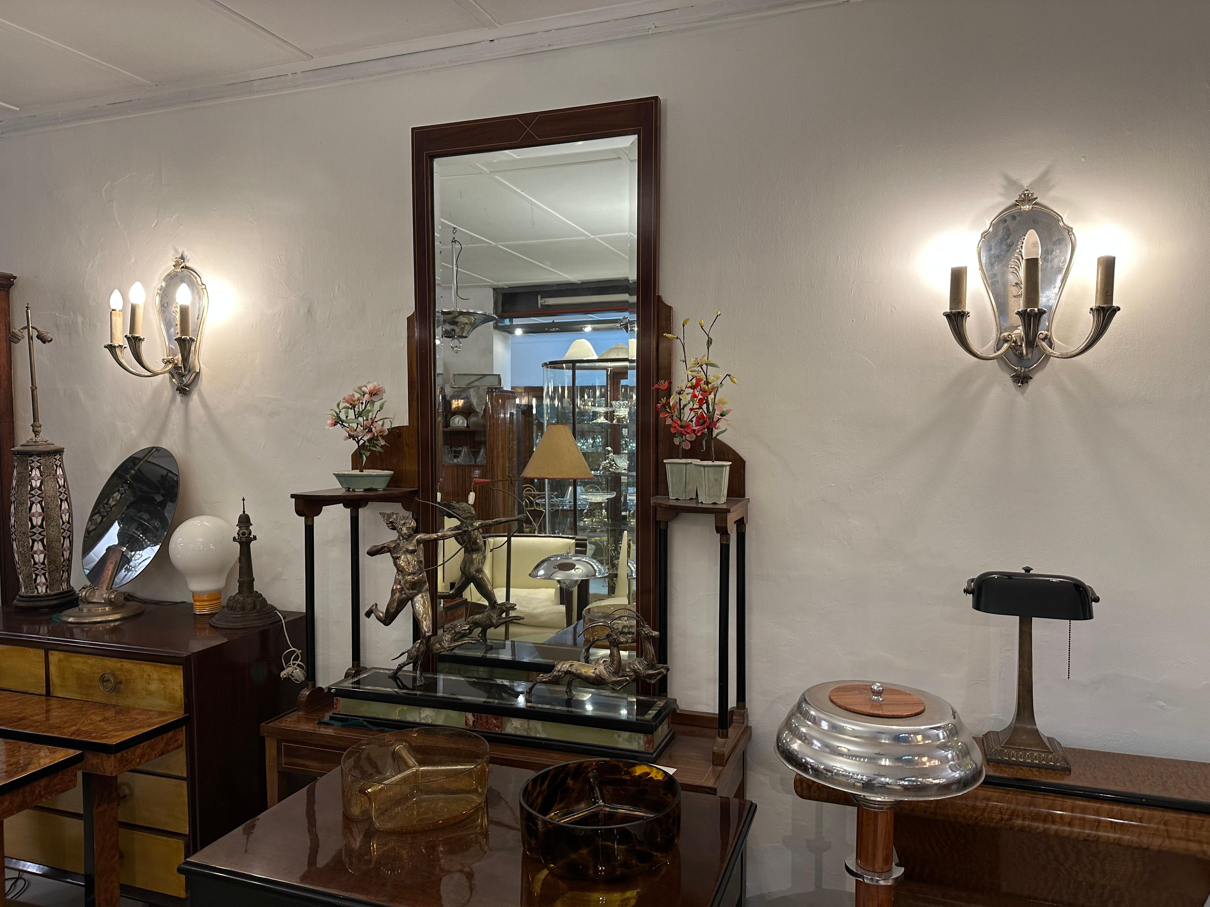 2 Apliques de bronce plateado,  Francés, 1920, Estilo: Art Déco en venta 6